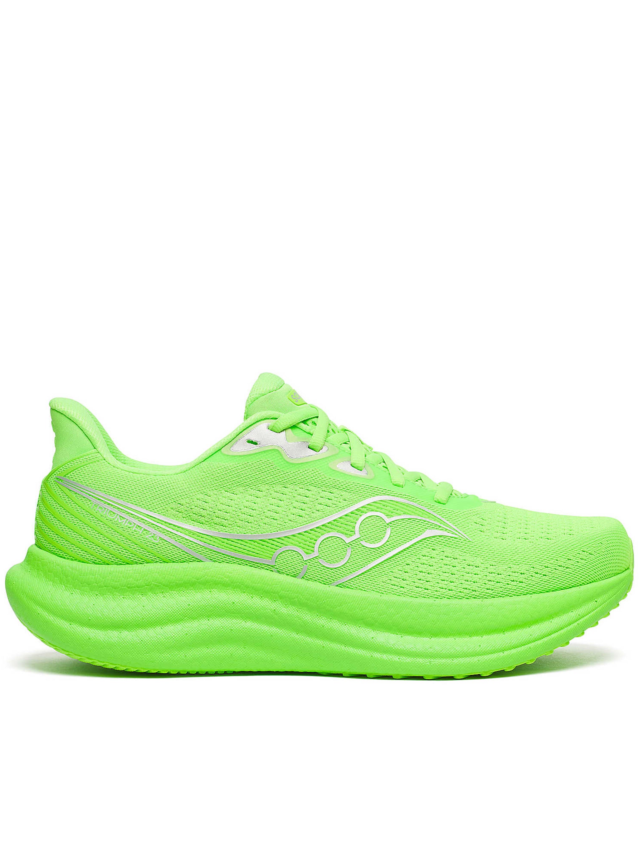 Neon Green Running Shoes with Breathable Mesh Upper