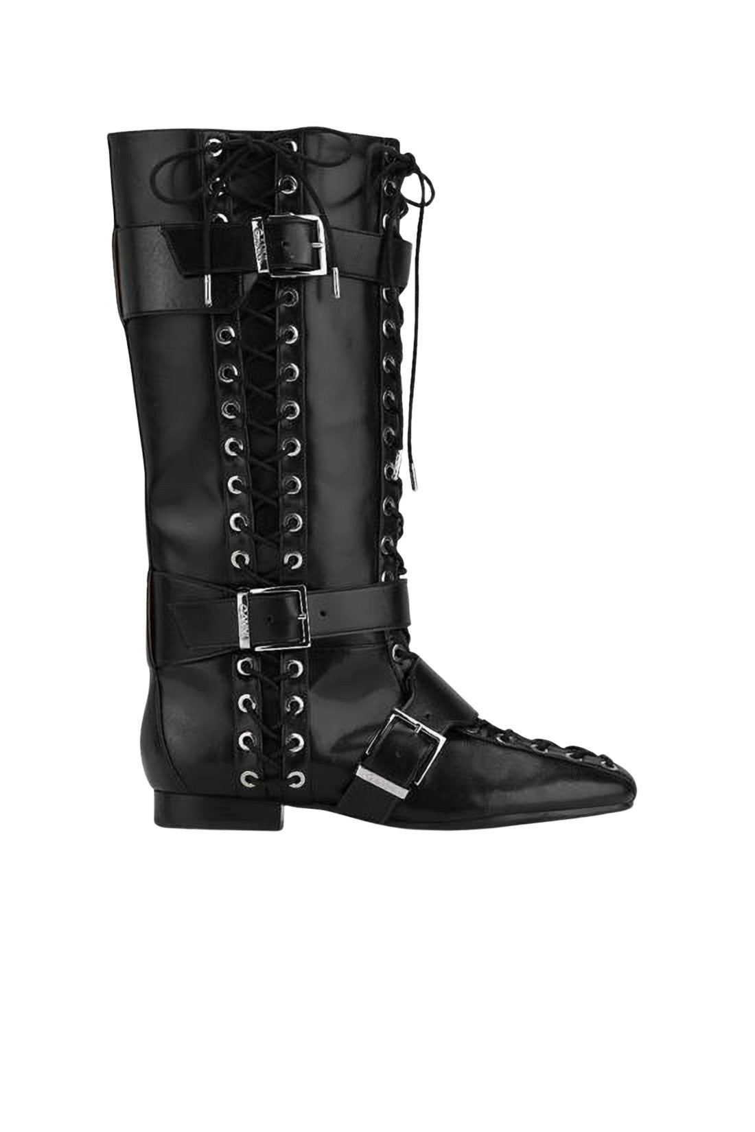 Mid-Calf Lace-Up Ganni Boots