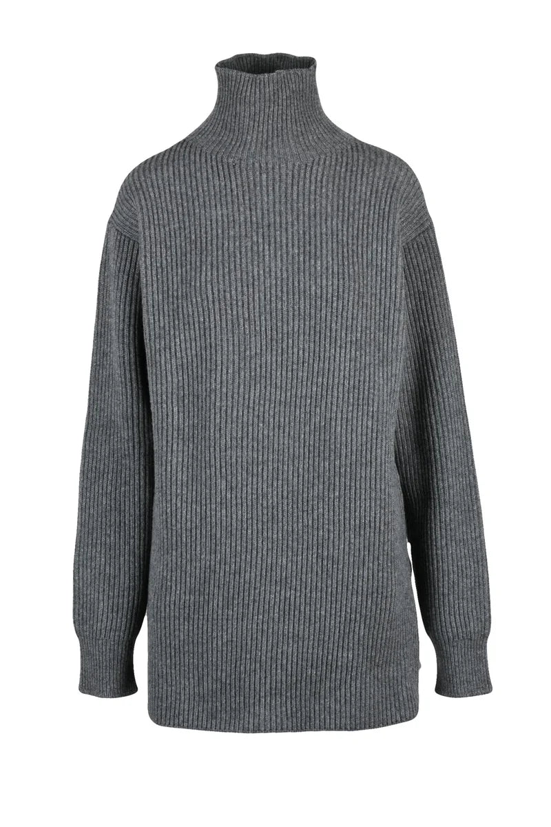 Long Sweater High Neck - Grey