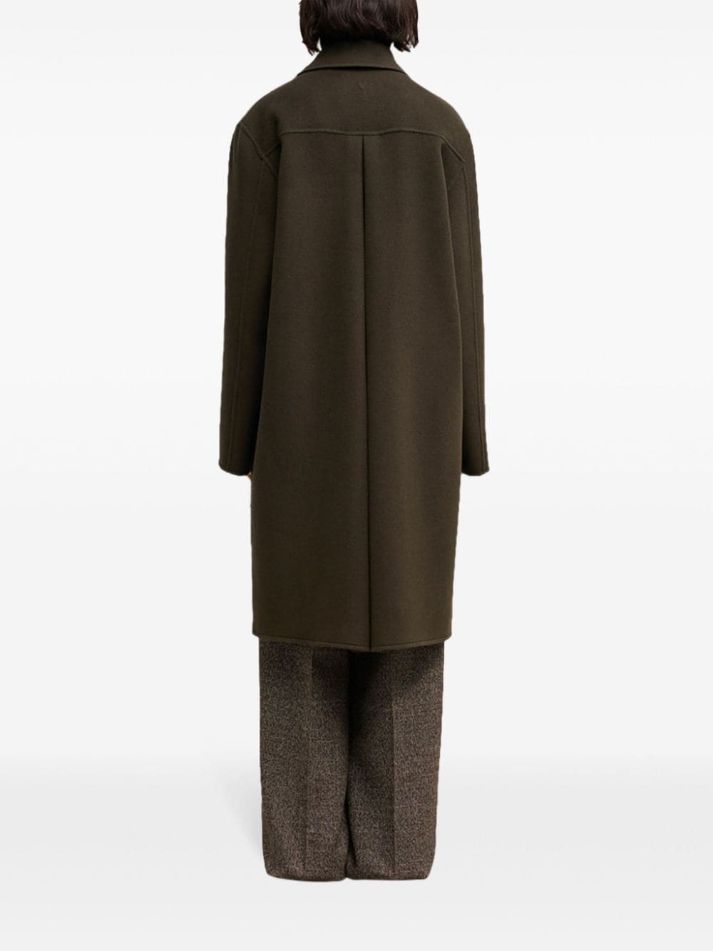 Coffee Brown Wool-Cashmere Blend Coat