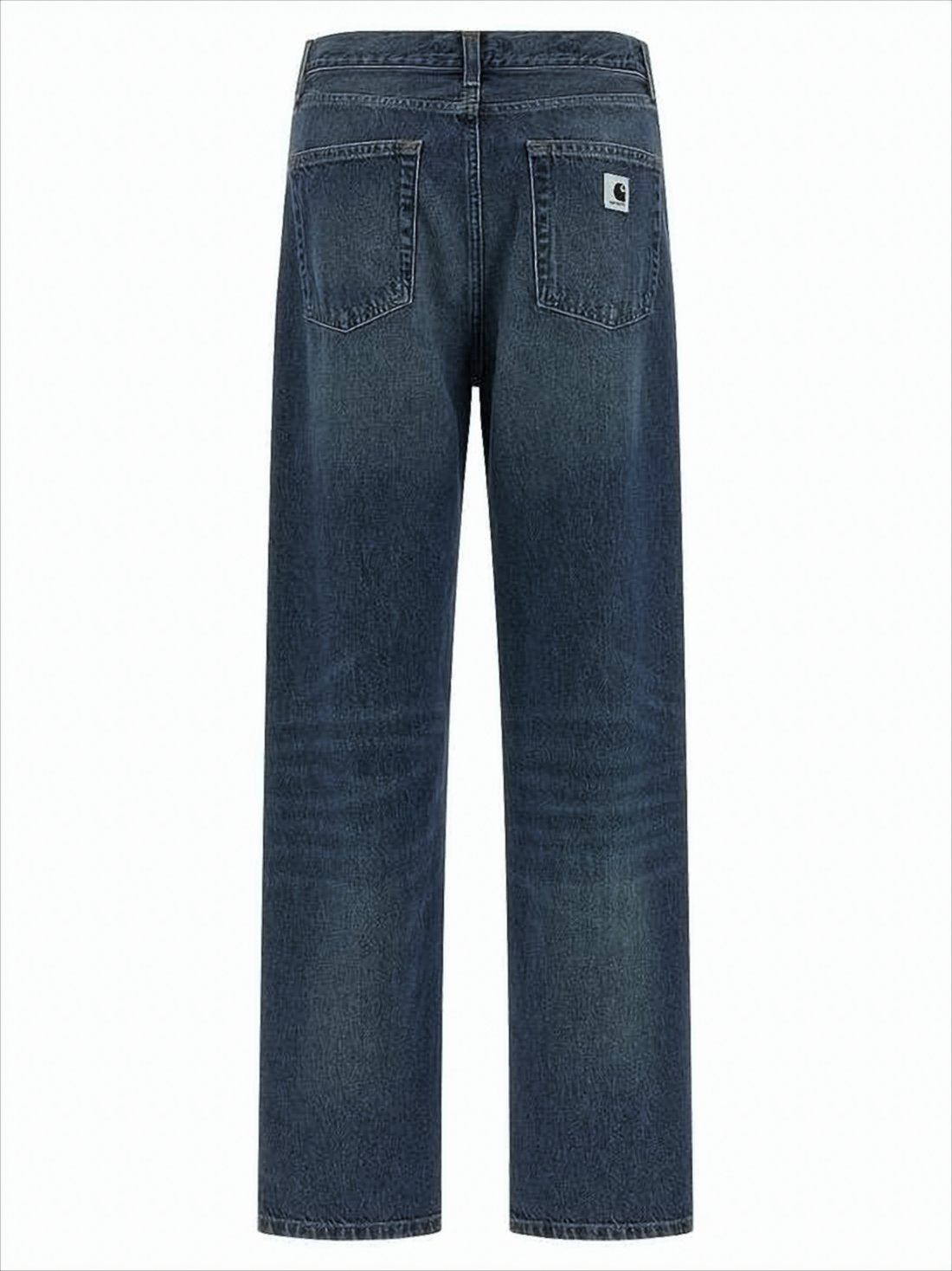 Straight-Leg Denim Pants with Classic Five-Pocket Design