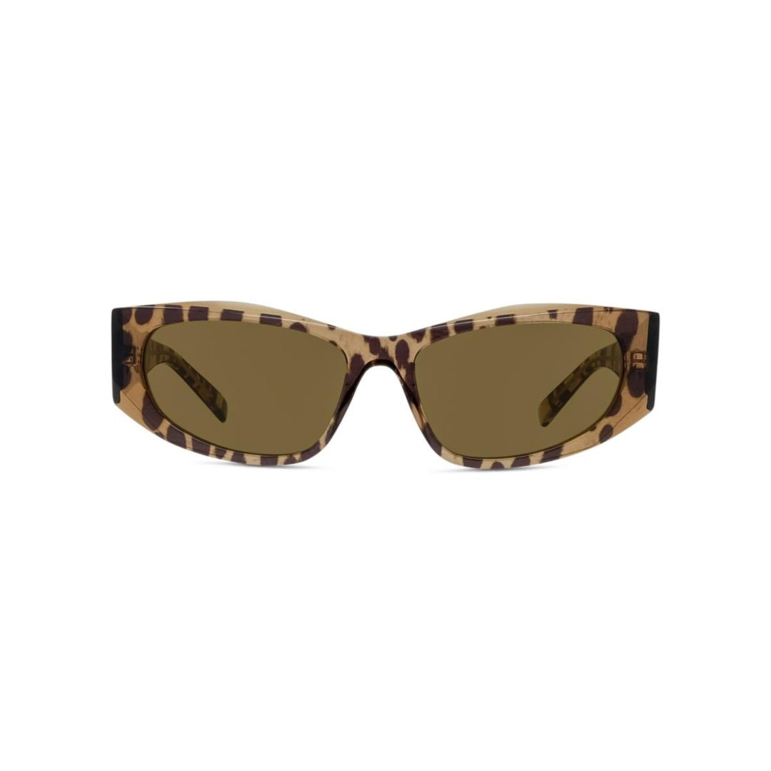 Gv40116i Bold Leopard Print Rectangular Sunglasses