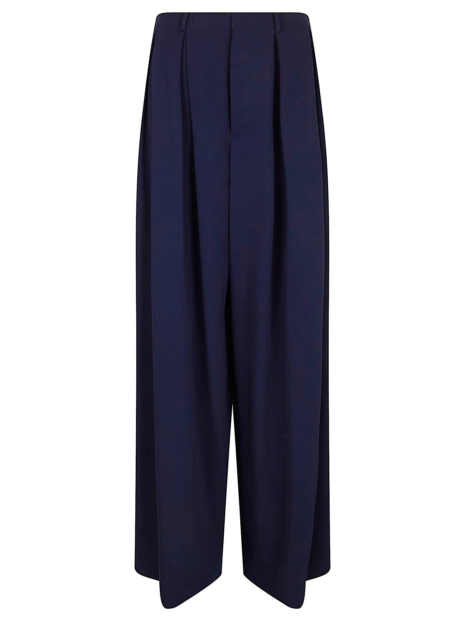 Tailored Wool Trousers with Wide-Leg Silhouette