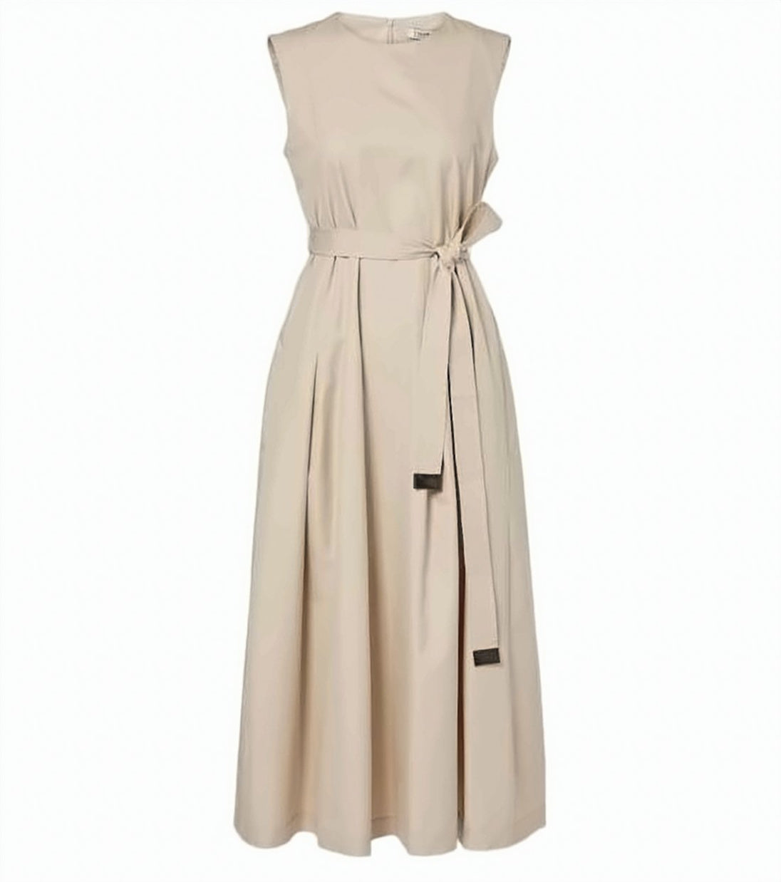 Sleeveless Midi Dress with Fitted Bodice