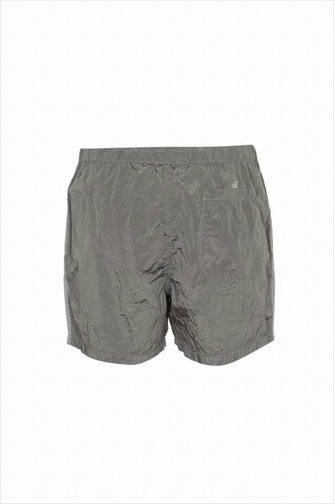 Crinkled Texture Grey Swim Shorts