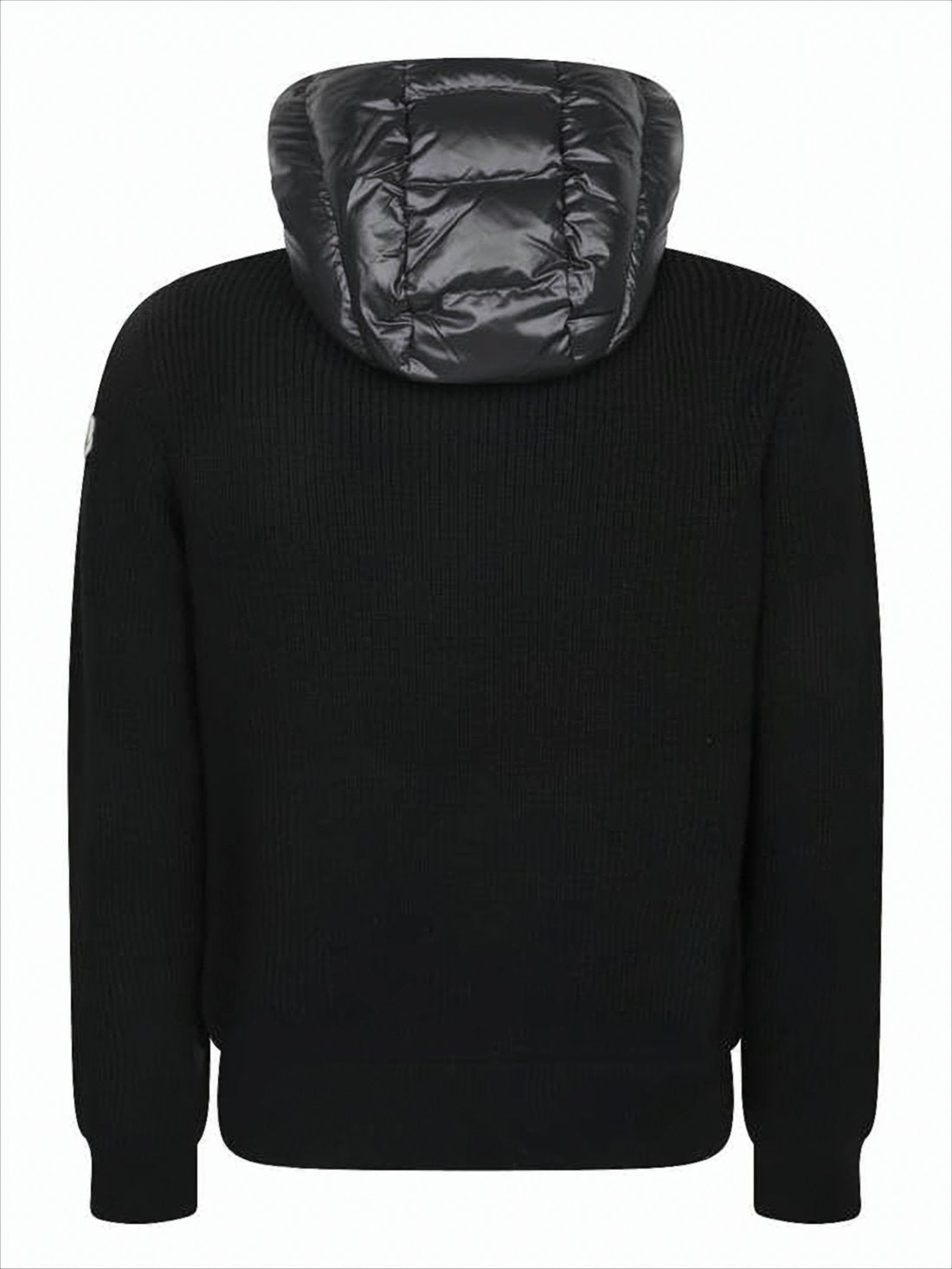 Padded Wool-Hooded Moncler Jacket with Quilted Front