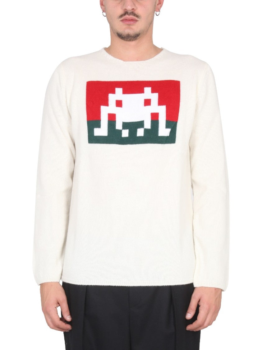 Pixelated Graphic Wool Jersey