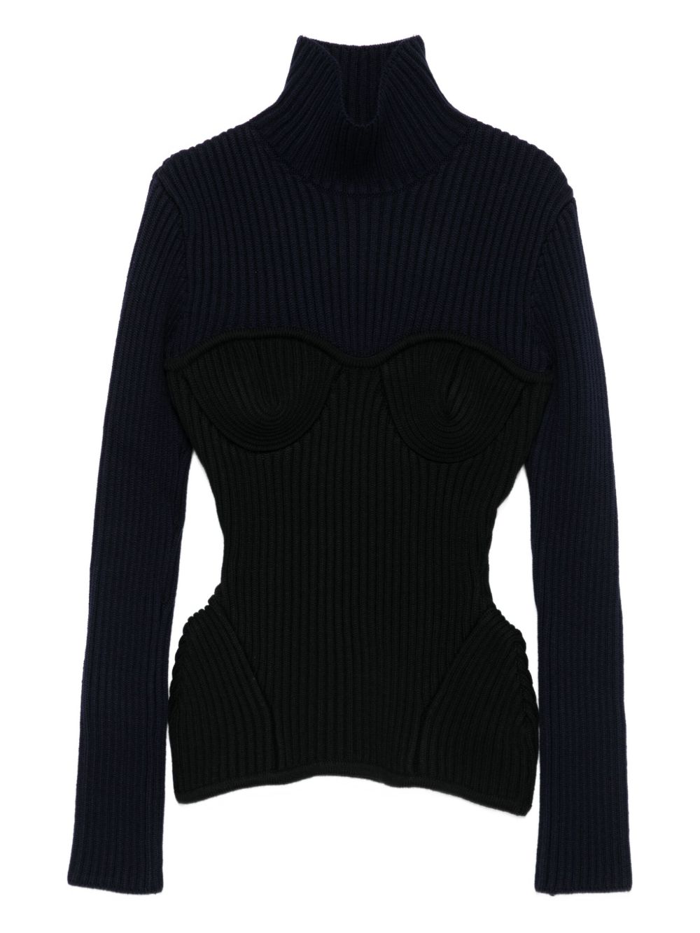 Ribbed Knit Turtleneck Top