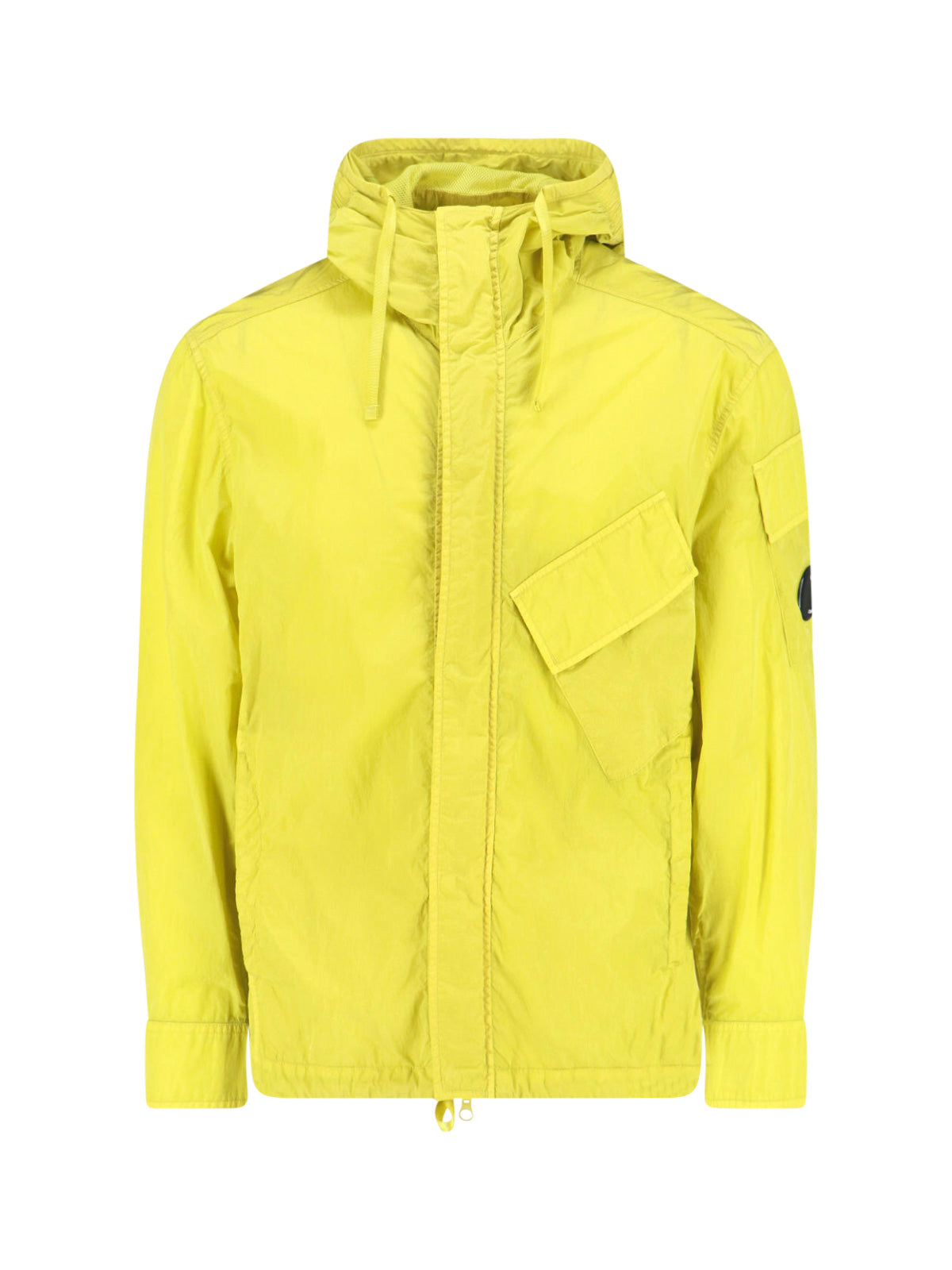 Modern Green Jacket With High Collar And Front Zipper Closure