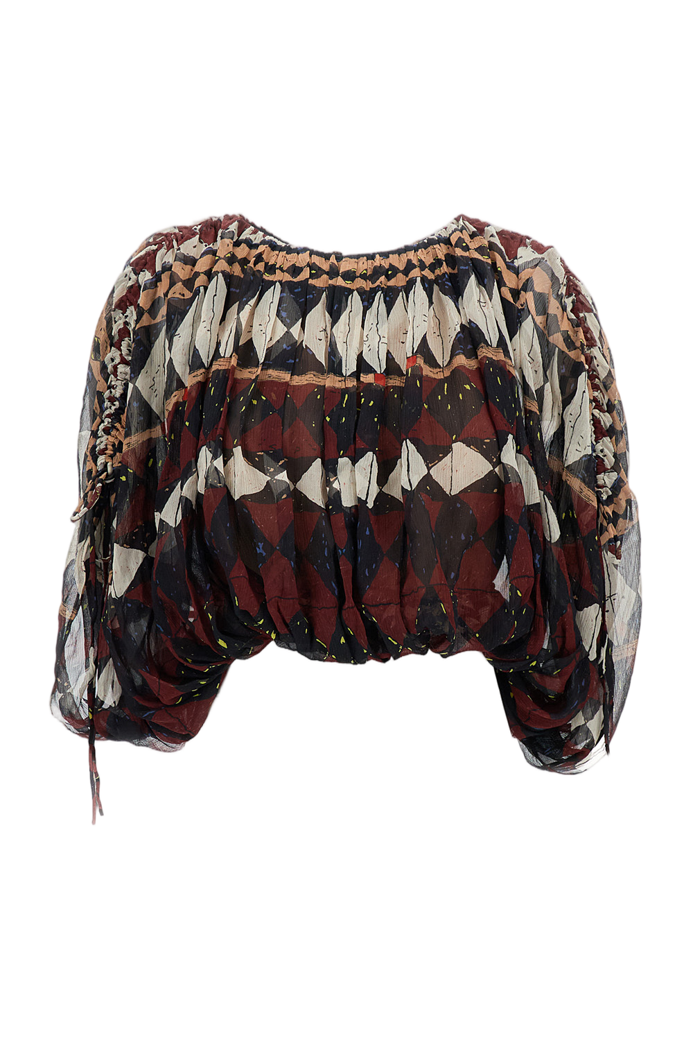 Voluminous Silk Blouse with Adjustable Drawstrings