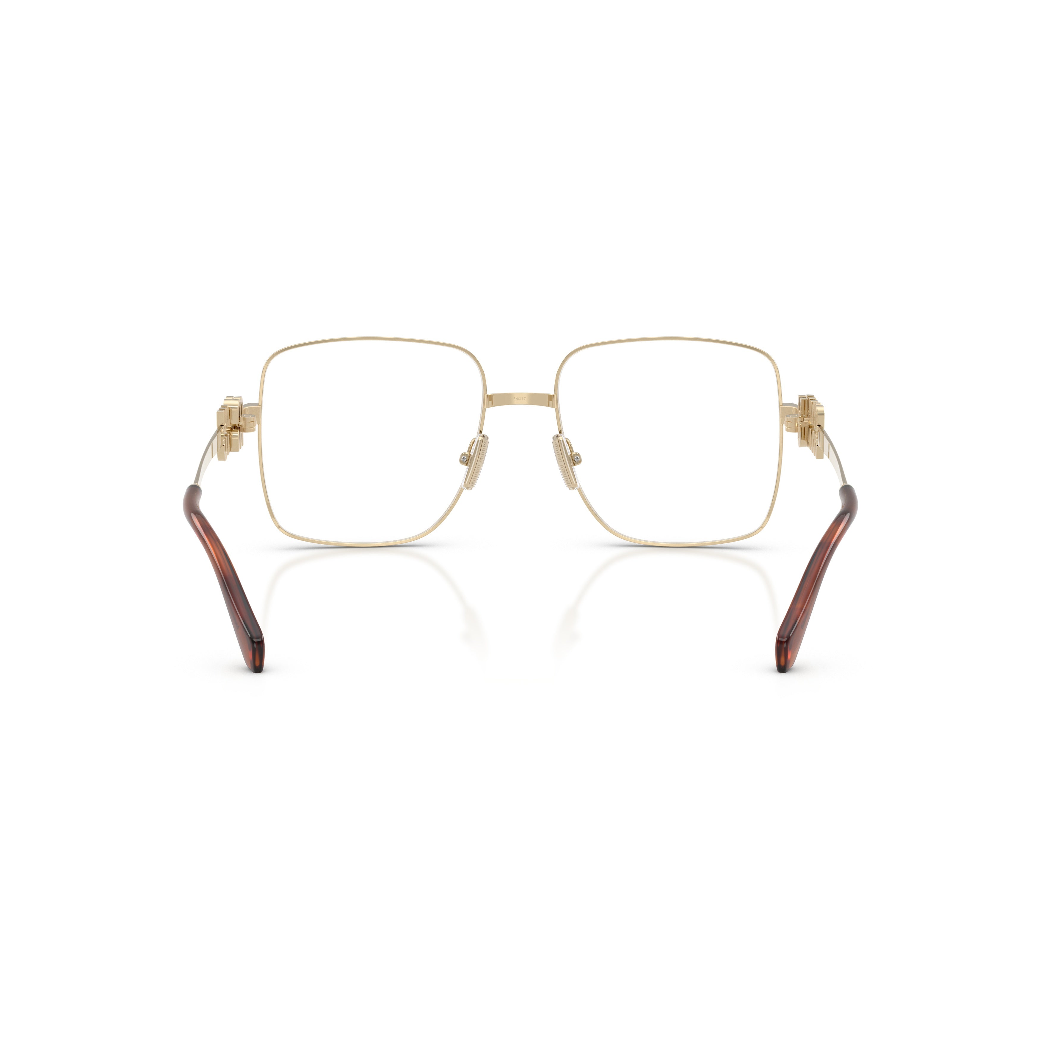 0mu 51xv Square-Shaped Gold-Finish Metal Eyeglasses