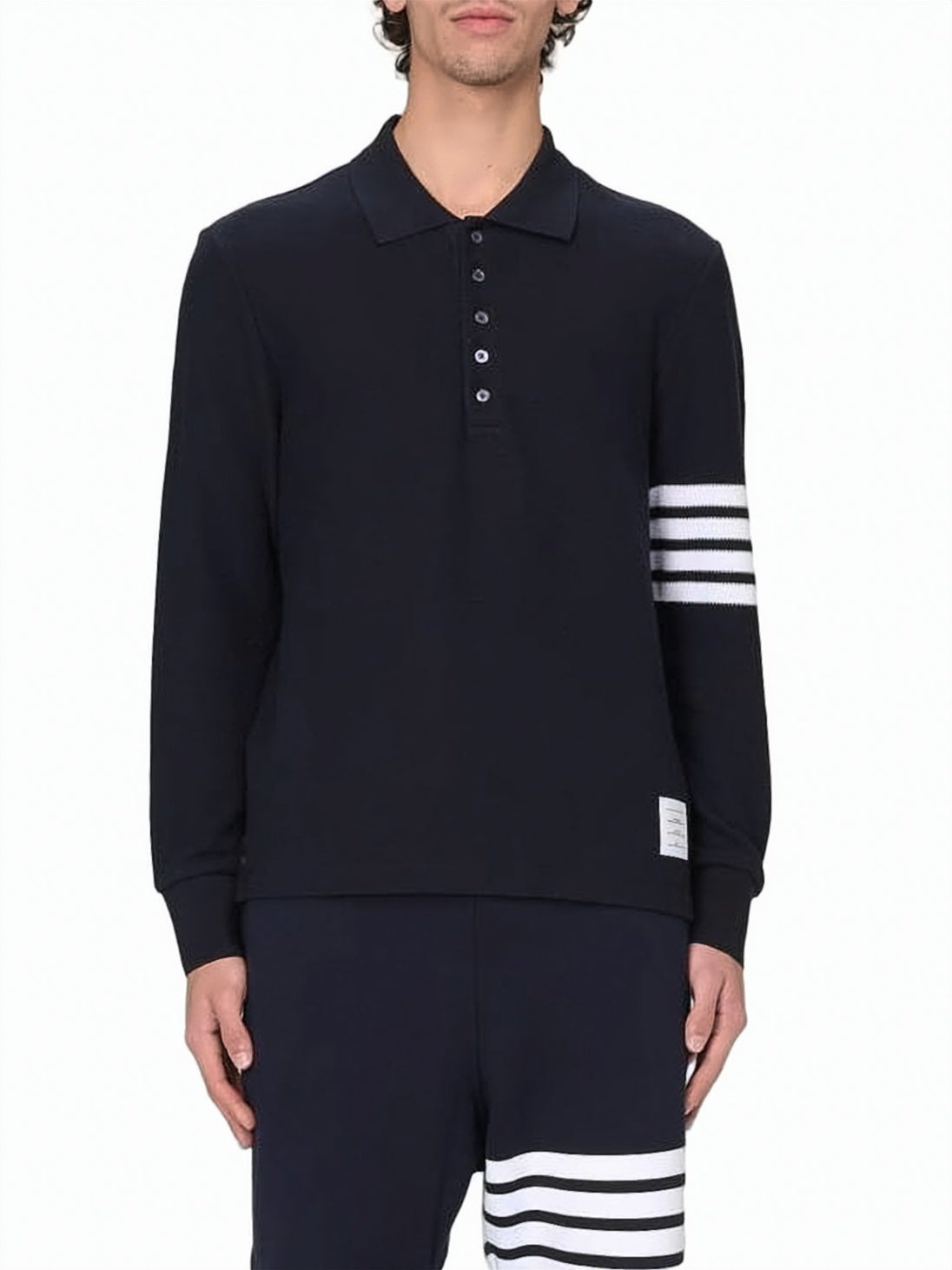 Long-Sleeve Polo Shirt with Classic Collar