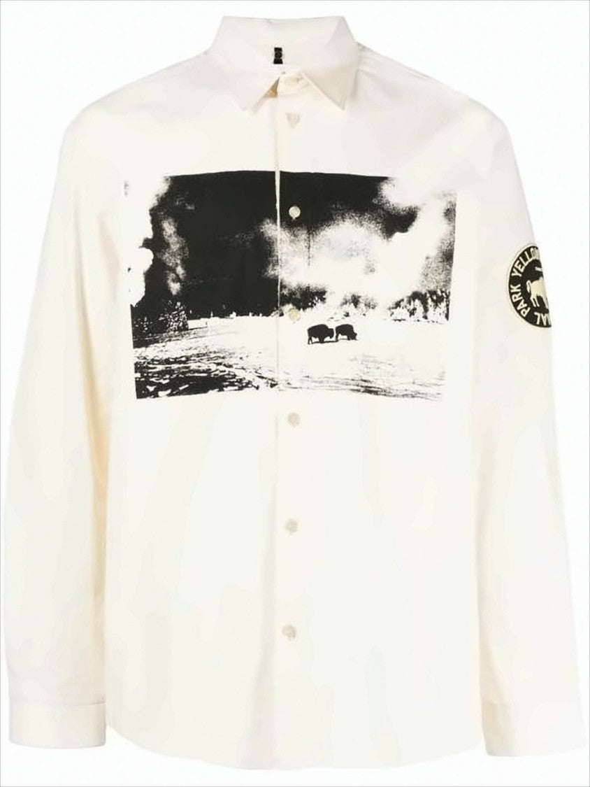 Long-Sleeve Casual Shirt with Graphic Print