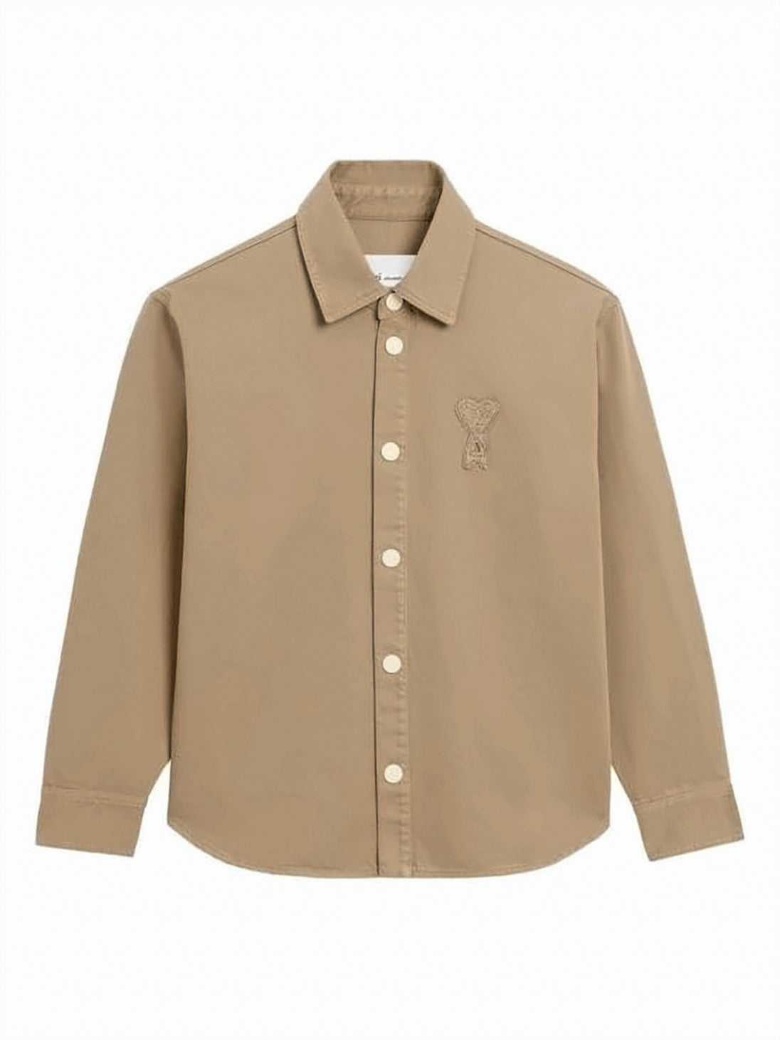 Oversized Cotton Knit Shirt with Tone-on-Tone Logo