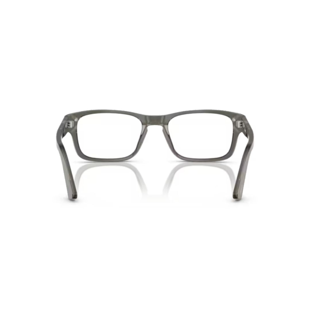 0po3364v Translucent Grey Acetate Rectangular Eyeglasses