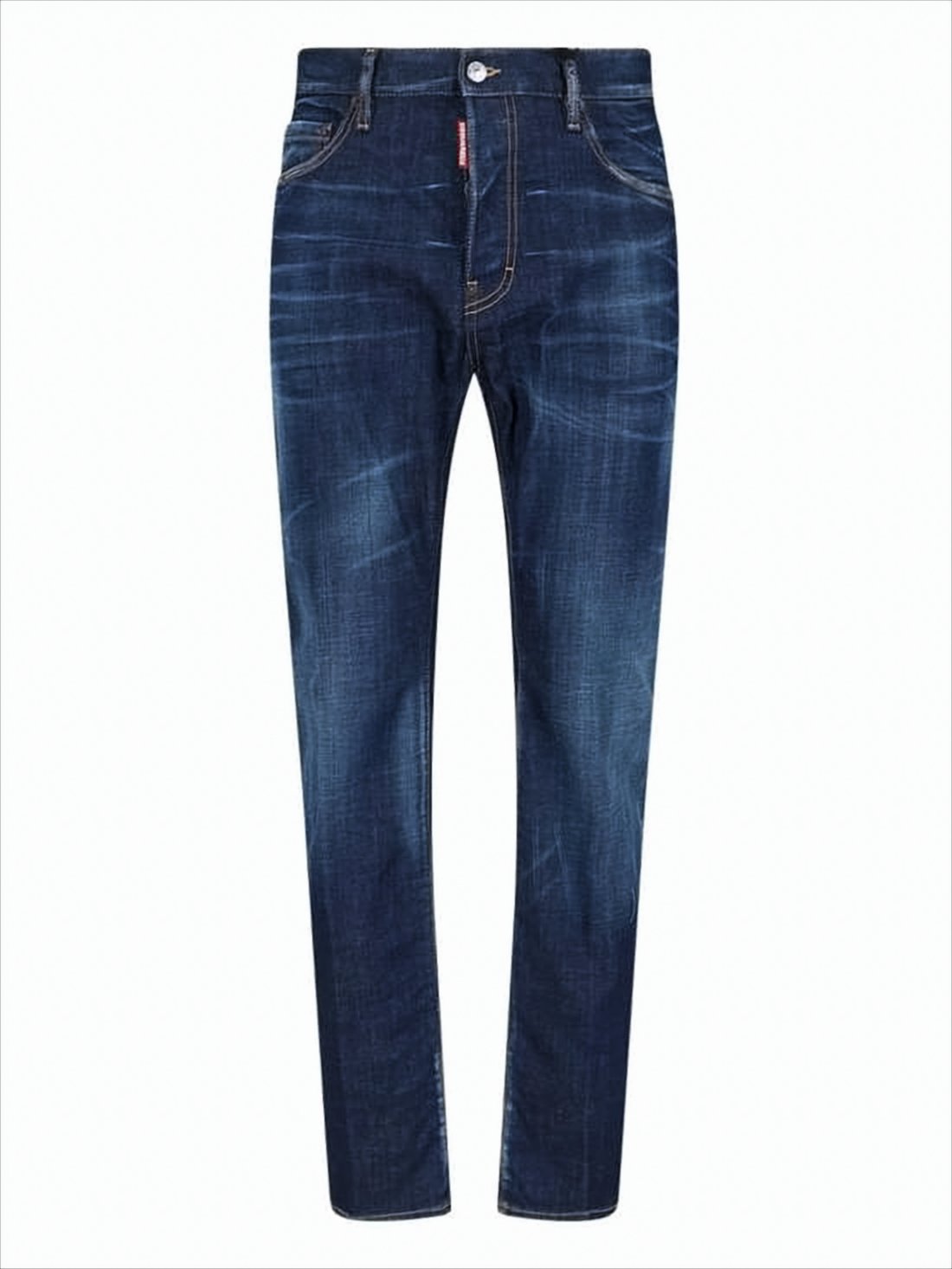 Slim-Fit Denim Pants with Five-Pocket Design