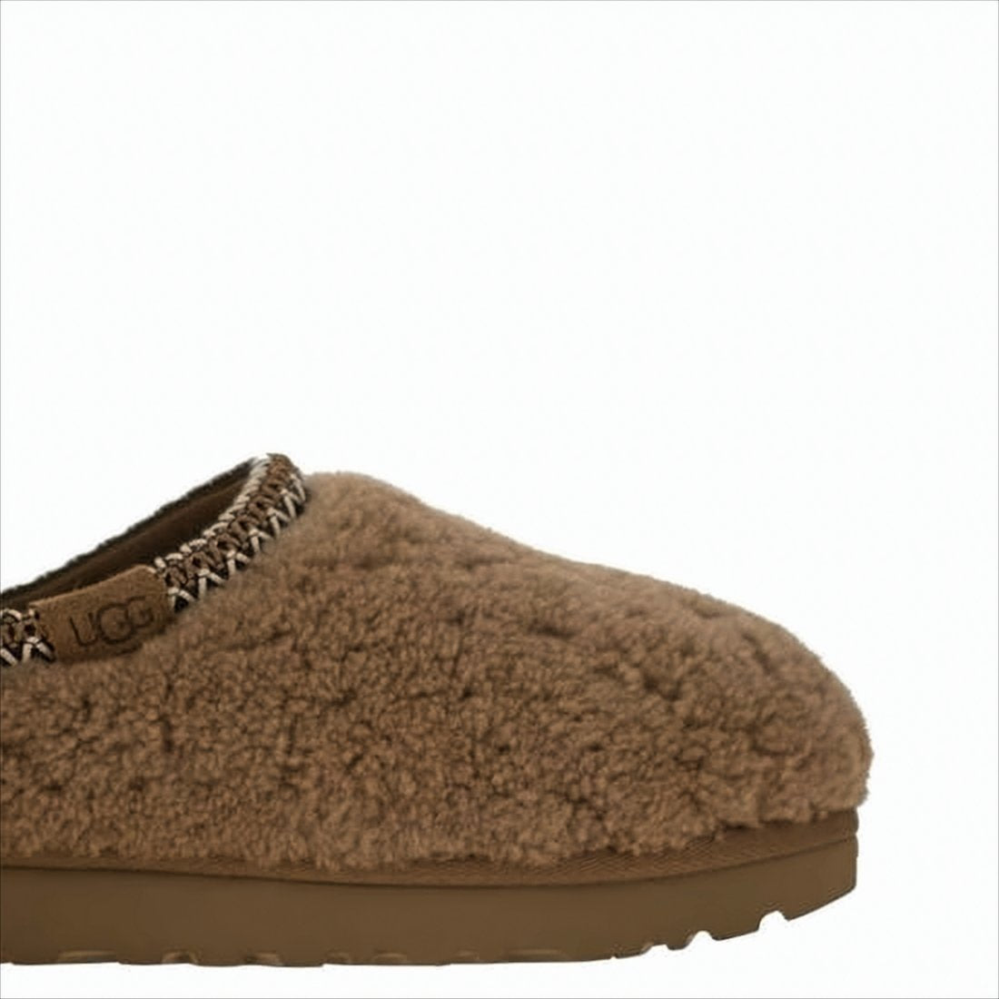 Plush Curly Shearling Slippers with Wool-Lyocell Lining