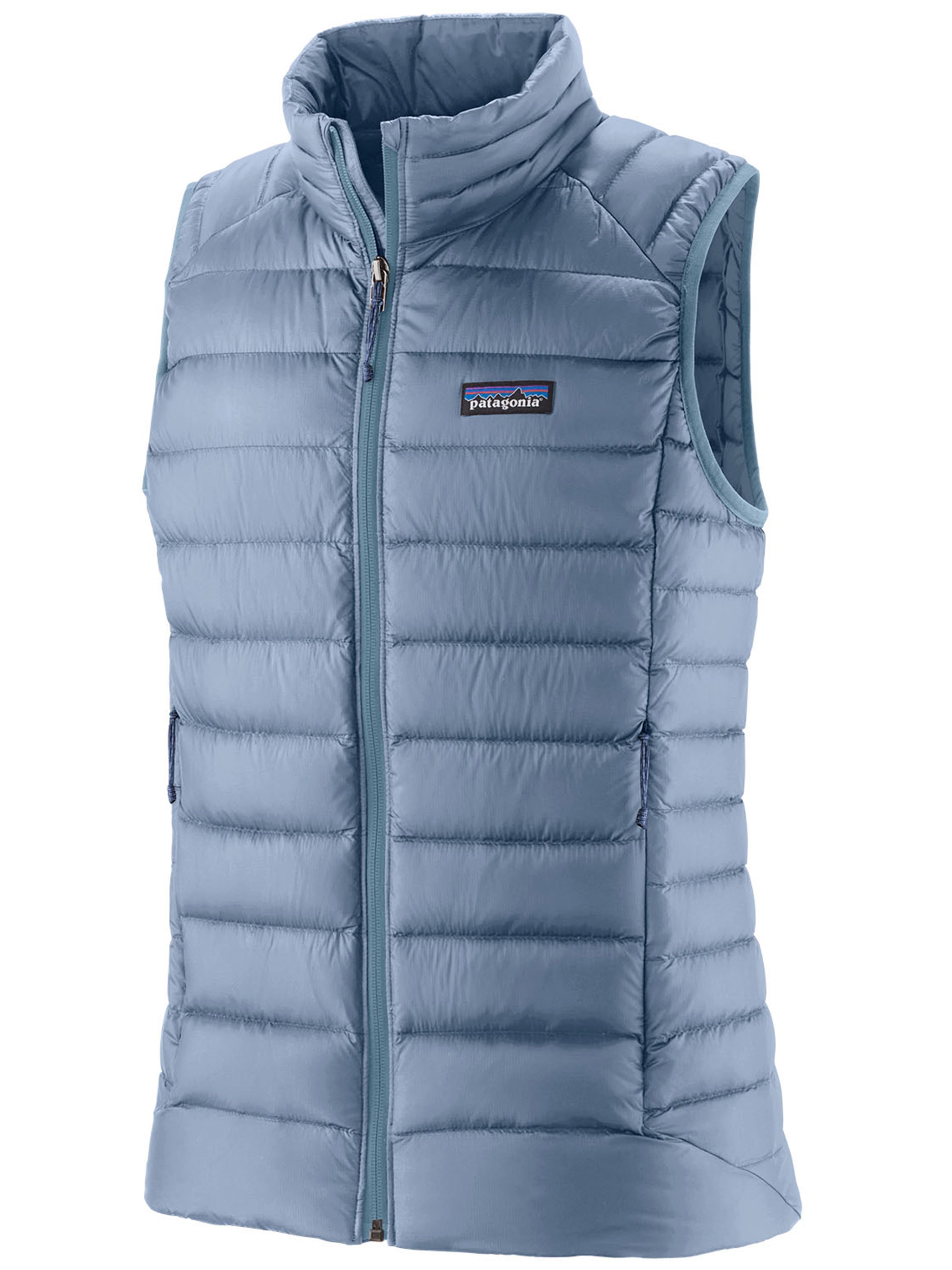 Quilted Down Vest with High Collar