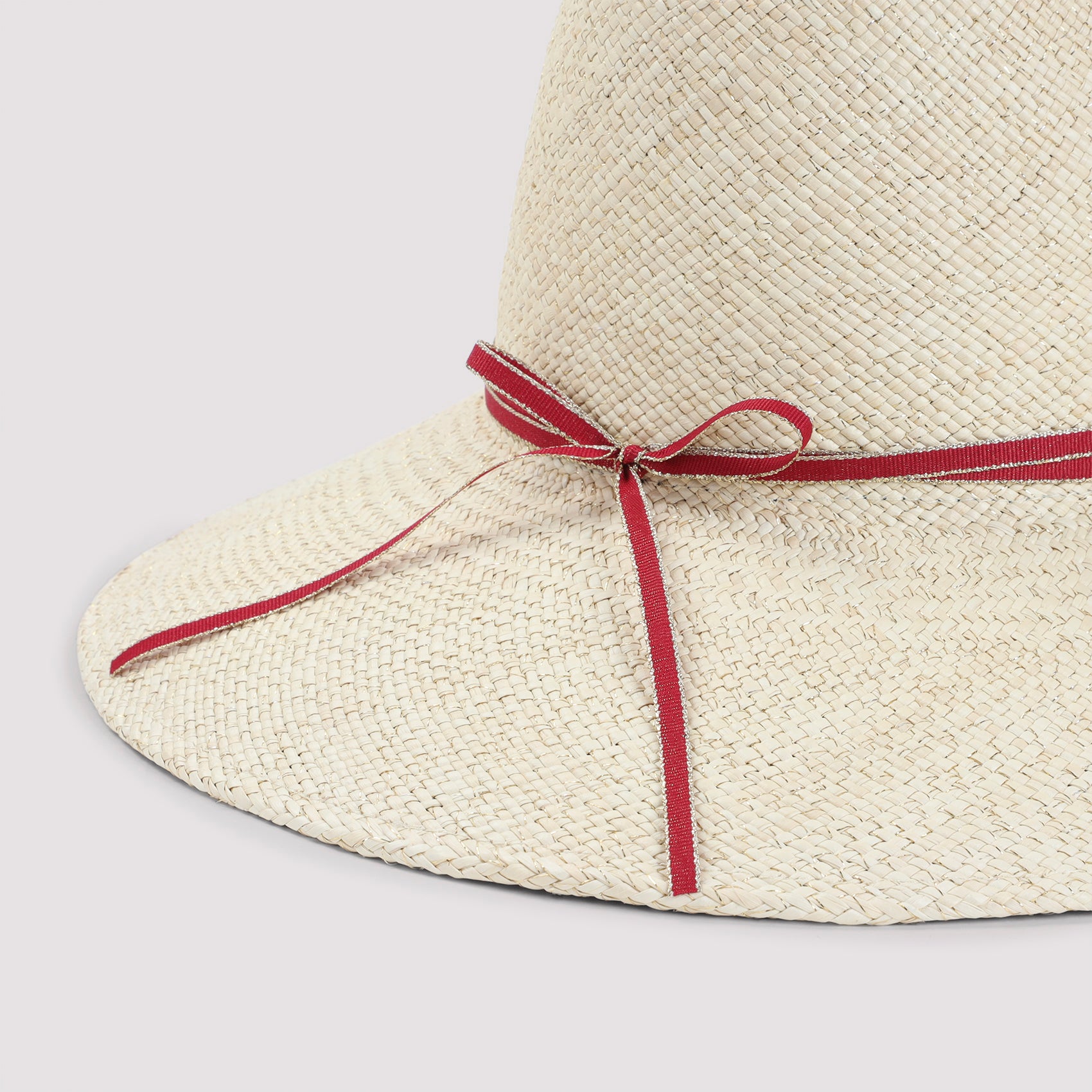 Nude/Neutral Woven Wide-Brim Hat