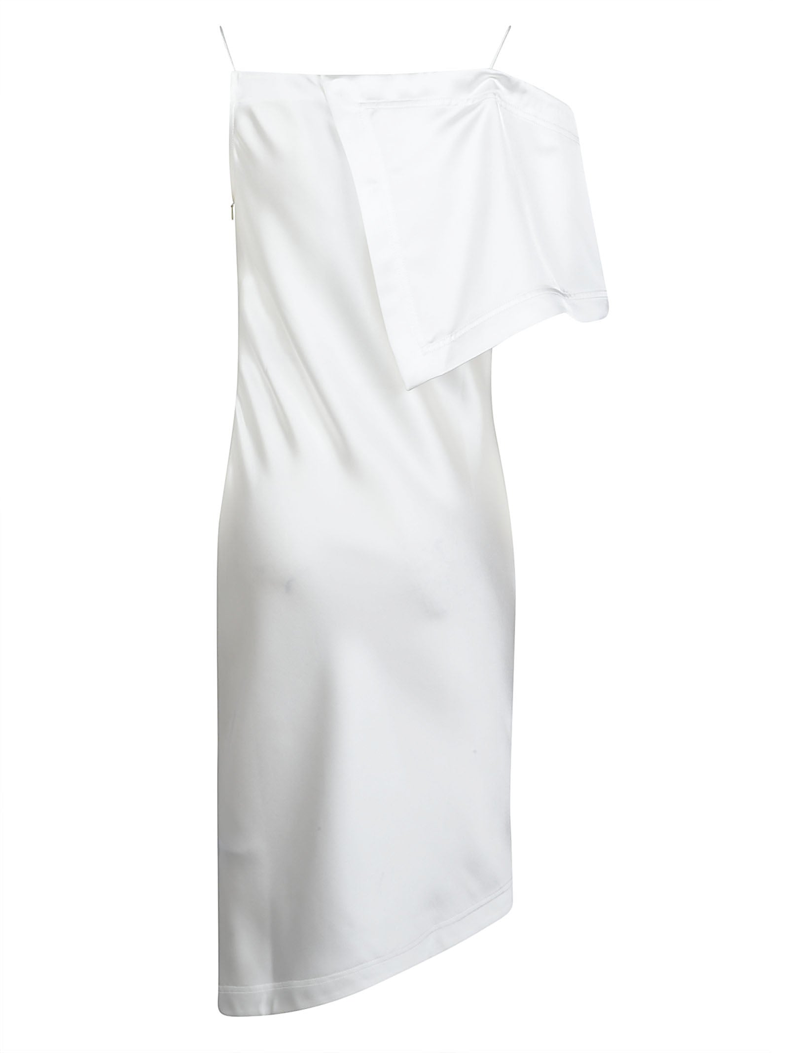 Thiana Asymmetrical Satin-Finish Mini Dress