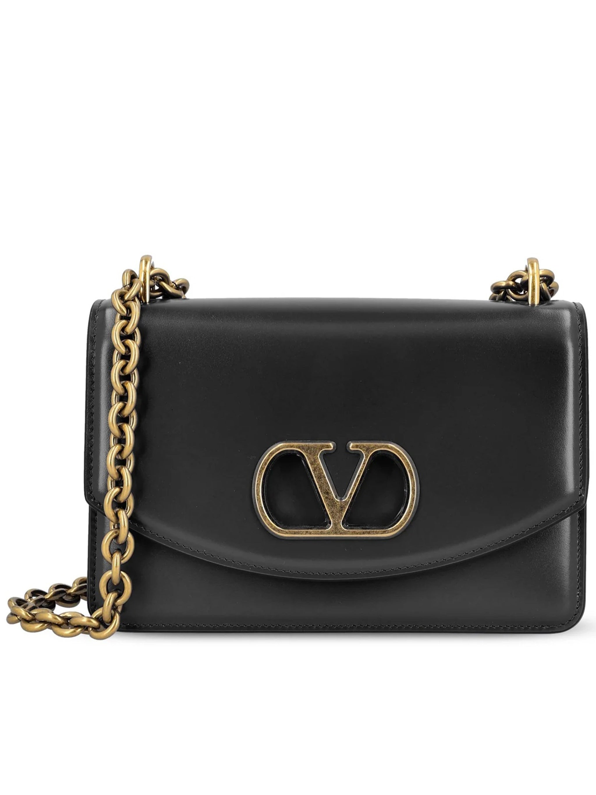 Vain Small Structured Metallic Logo Bag