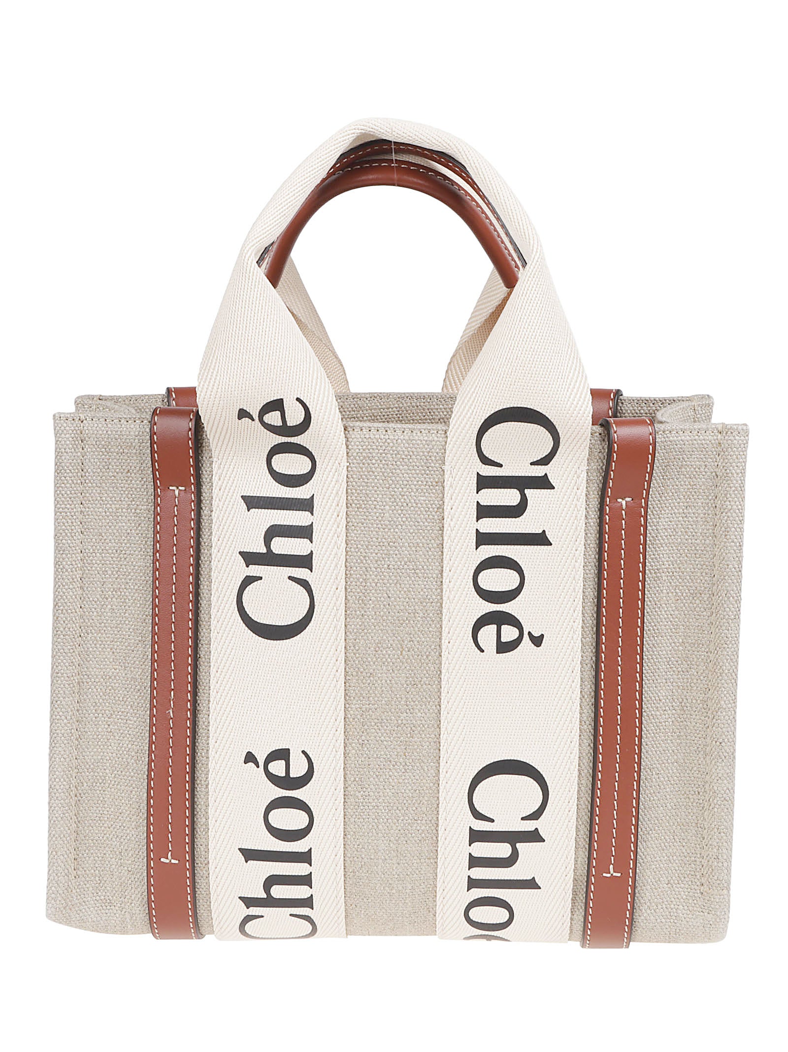Textured Fabric Tote Bag with Leather Accents