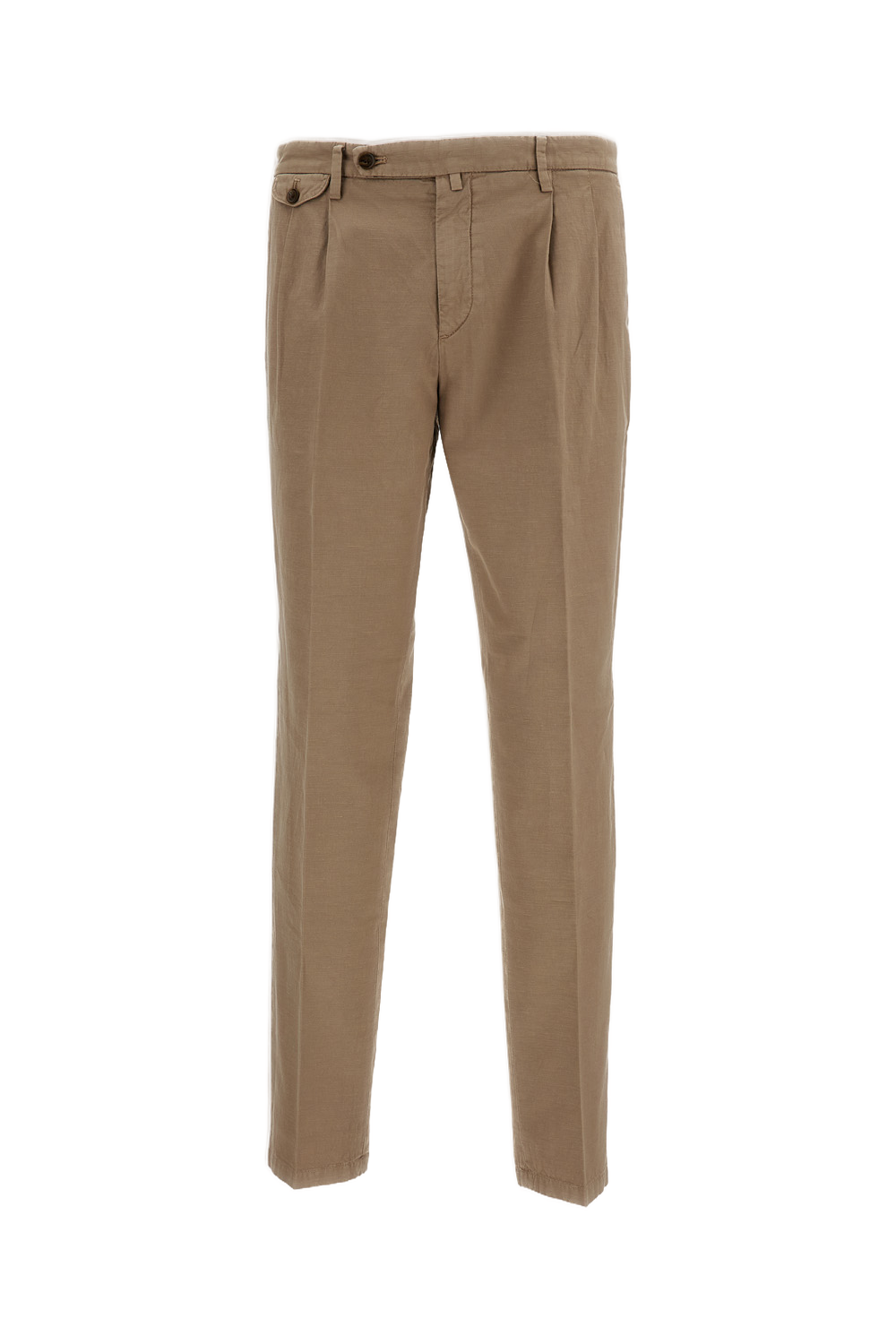 Beige Distressed Slim Trousers