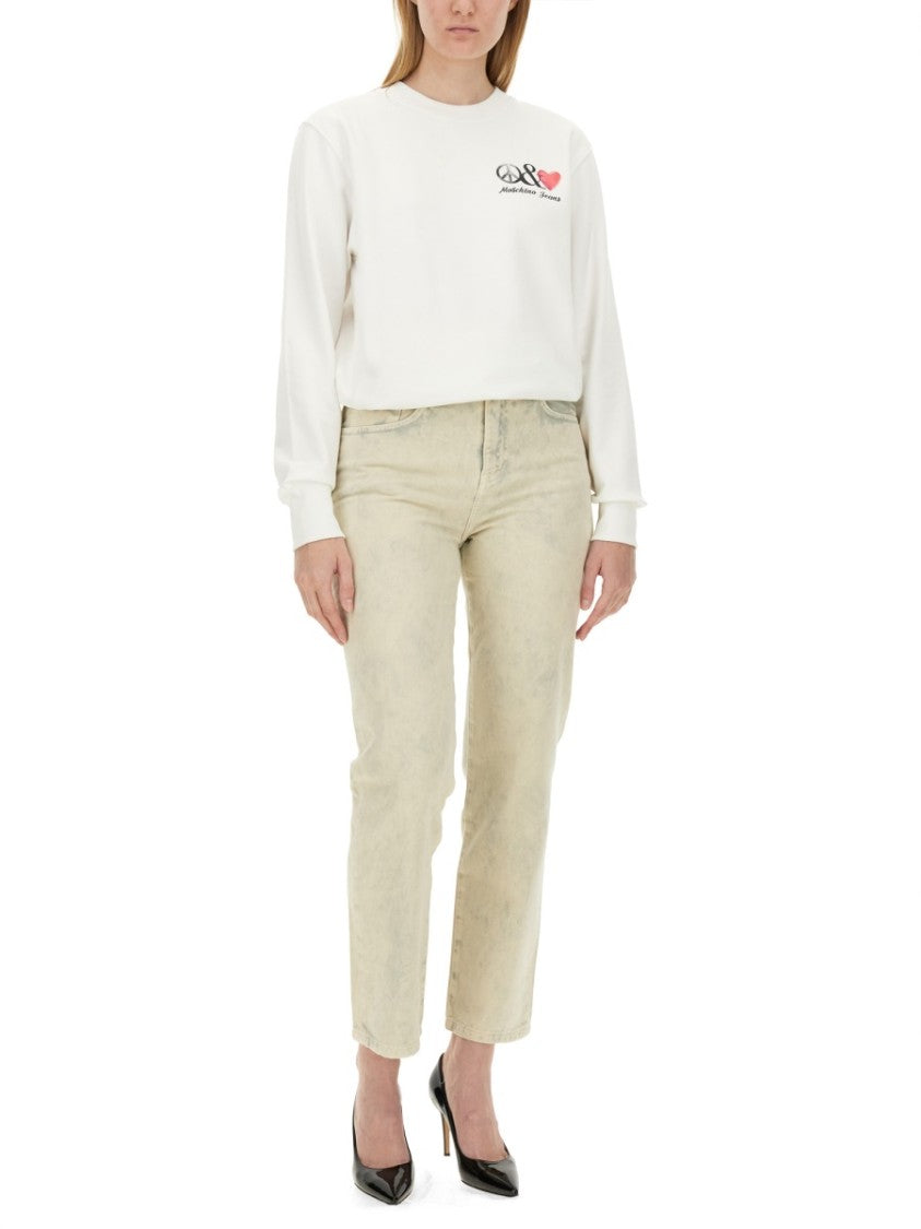 White Sweatshirt With Eye-Catching Logo Design