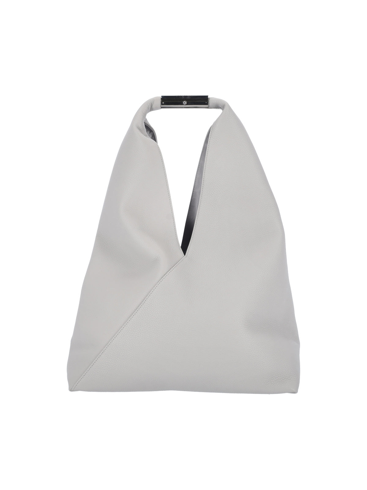 Grey Hammered Leather “Japanese” Shoulder Bag