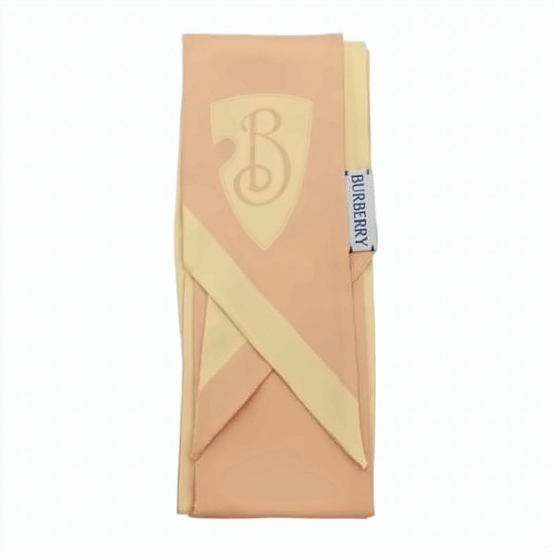 Peach Silk Scarf with Cream Accents