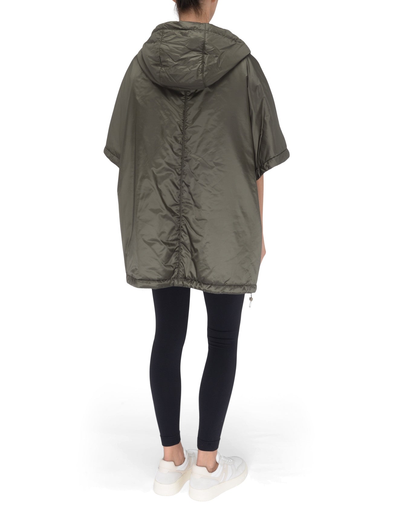 Short-Sleeved Padded Jacket with Drawstring Hood