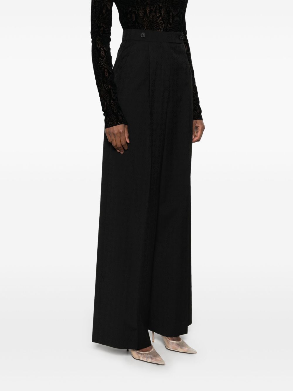 Pleated Wide-Leg Trousers