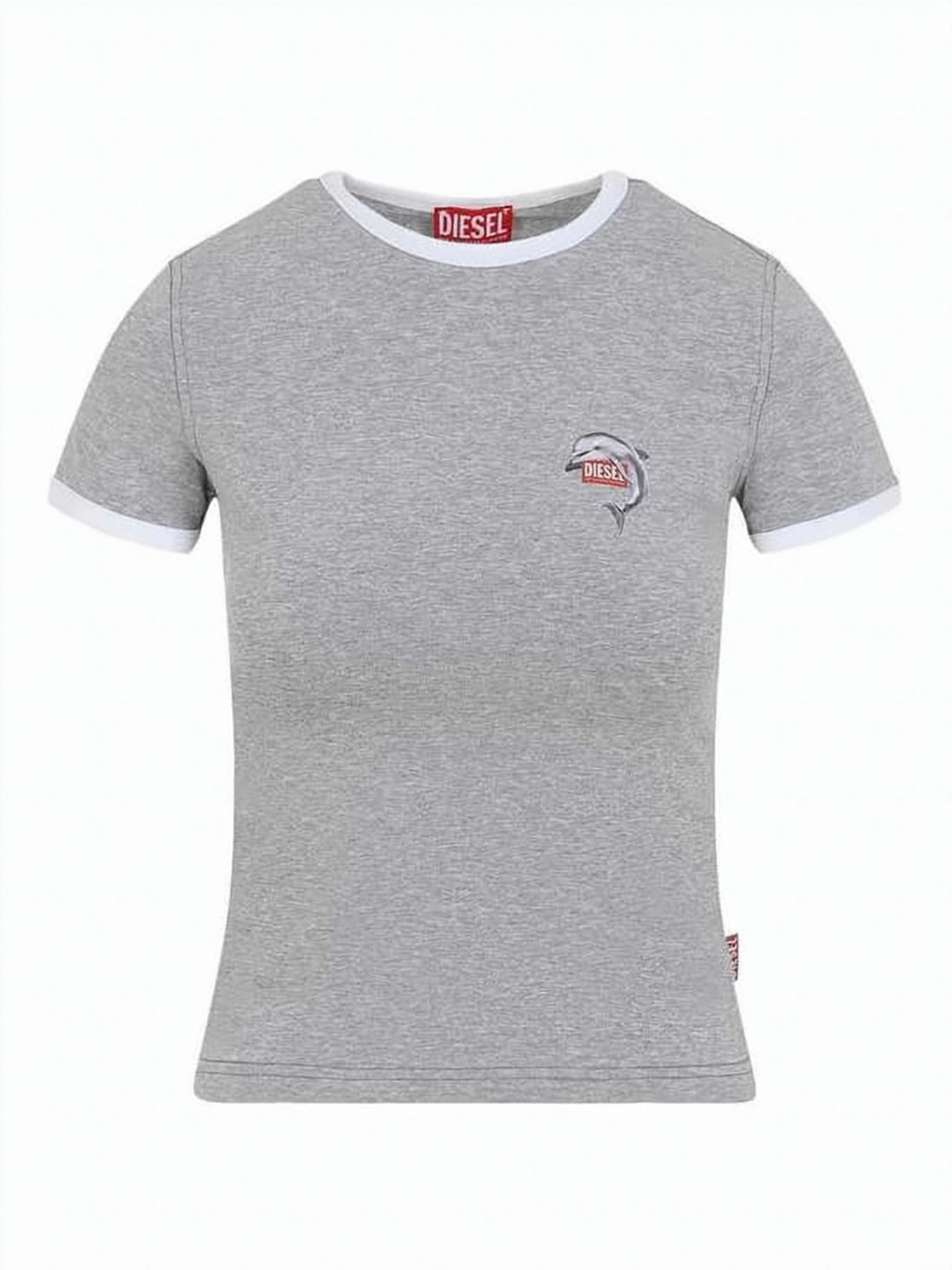 Fitted Short-Sleeve T-Shirt with Dolphin Graphic