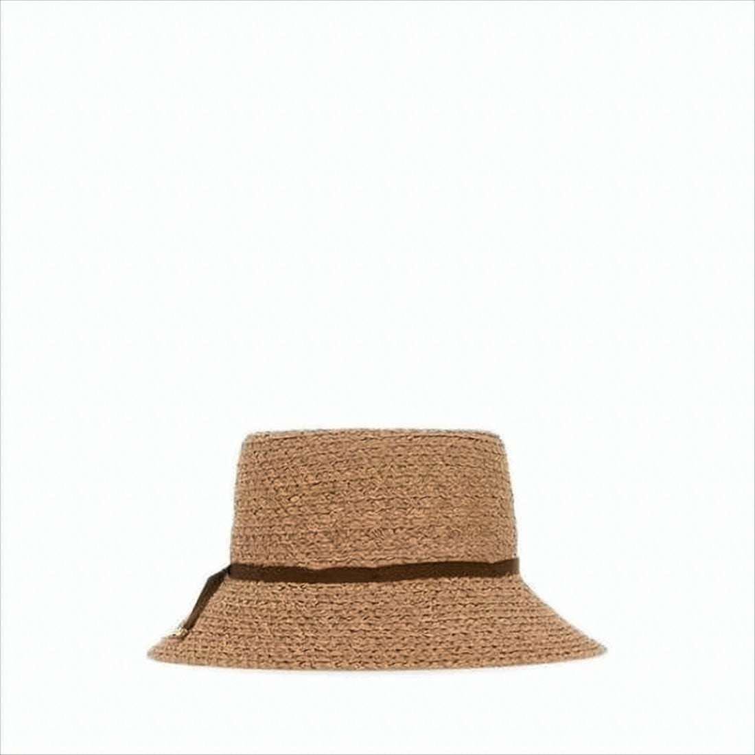 Woven Raffia Bucket Hat with Decorative Bow Detail