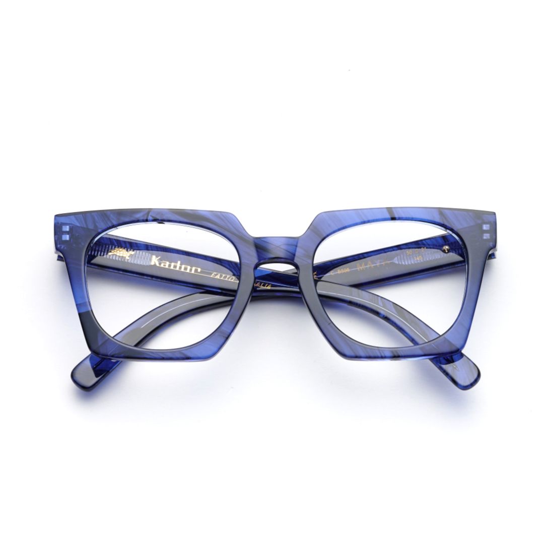 Maya Oversized Square Frame Eyeglasses with Marbled Pattern