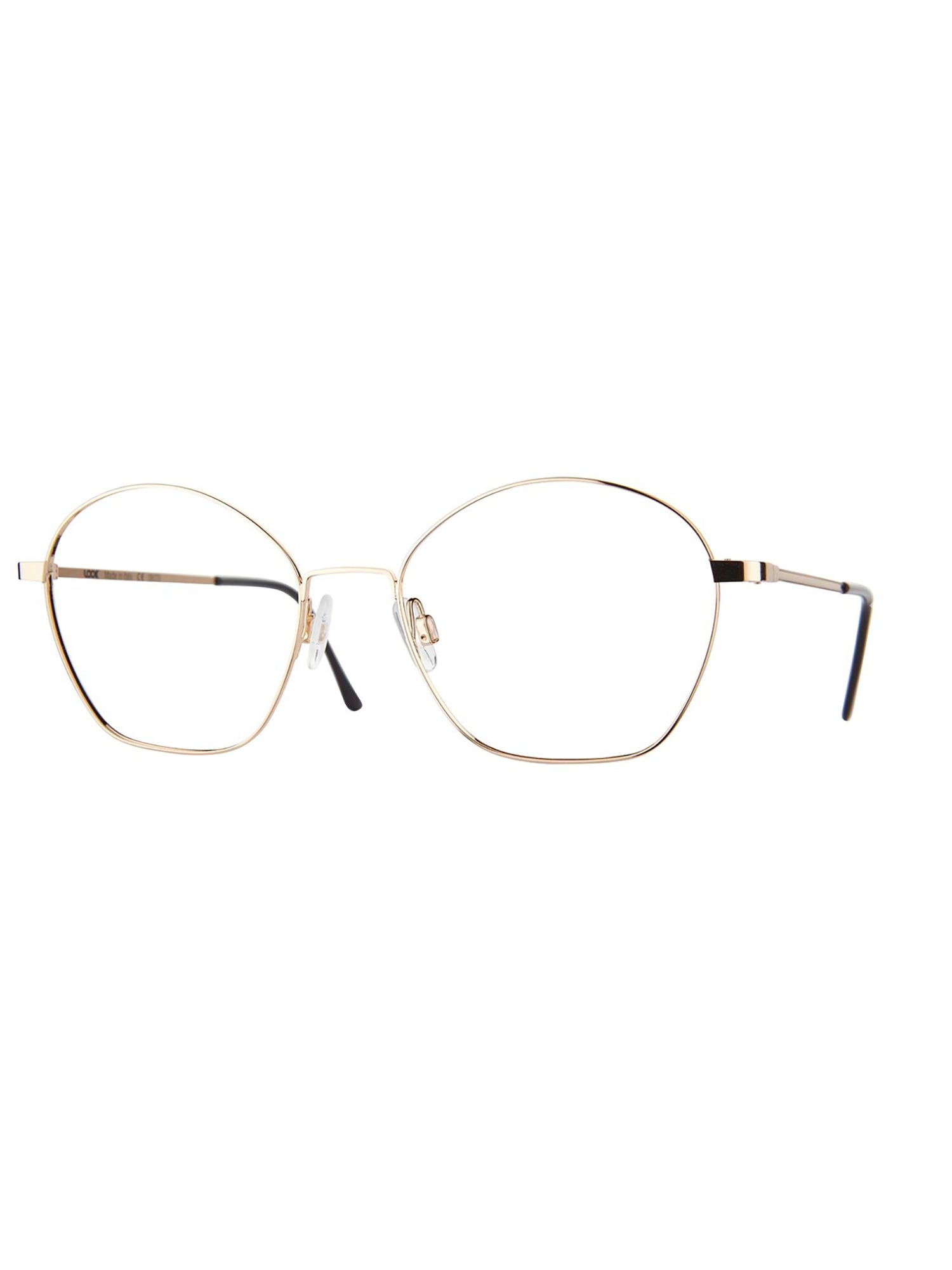 Metallic Finish Geometric Optical Frames With Slim Temples