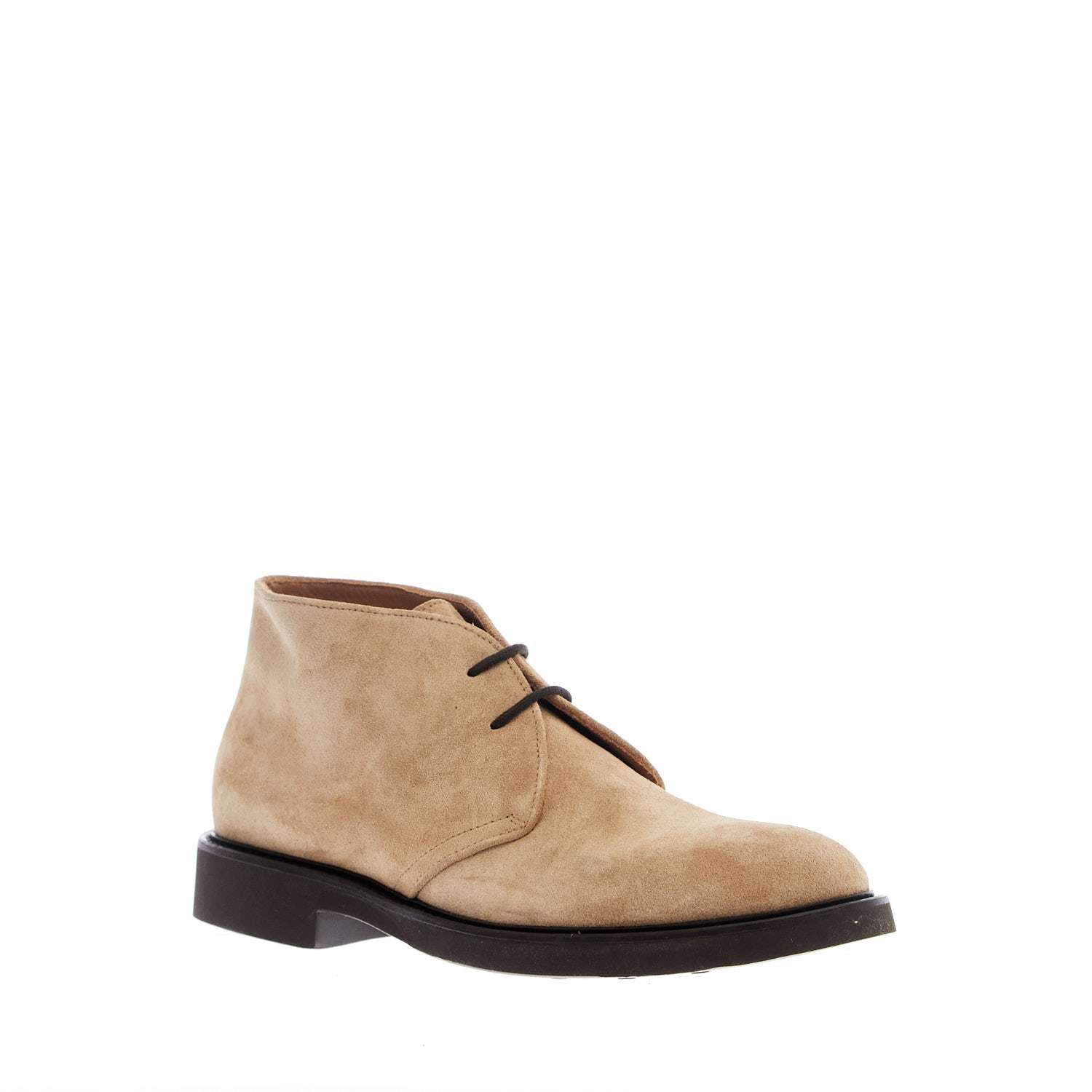 Beige Suede Leather Lace-Up Shoes