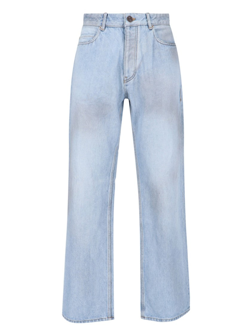 Deconstructed Light Blue Denim Jeans