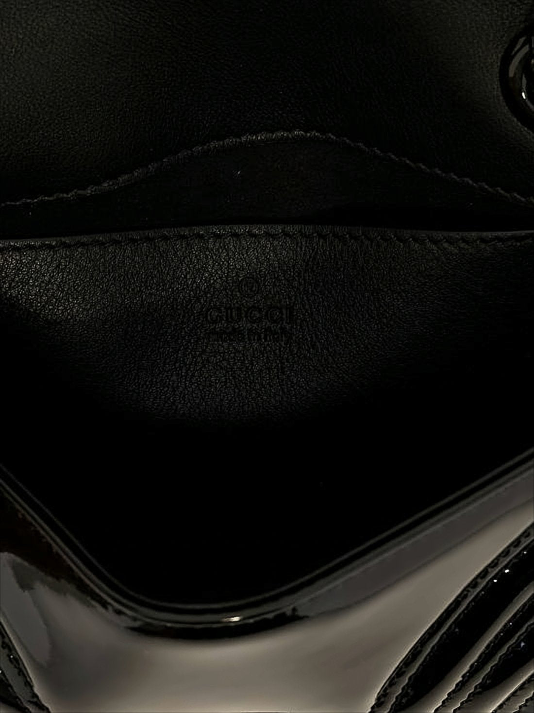 Chevron Quilted Patent Leather Crossbody Bag
