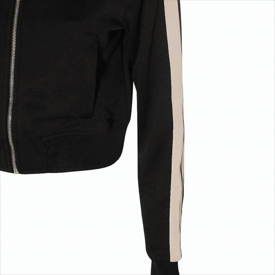 Cropped Black Jacket with High Stand Collar