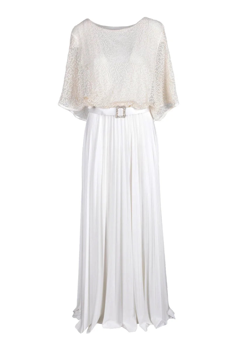 Pleated Maxi Dress - White