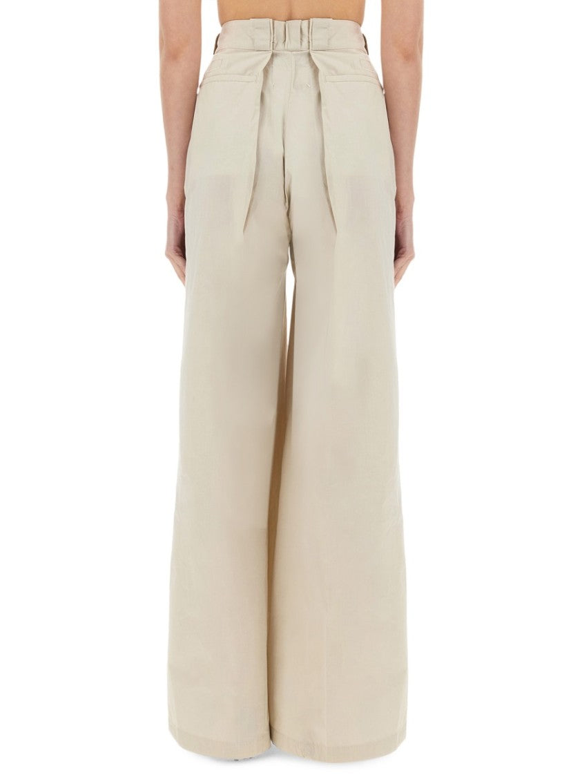 High-Waisted Wide-Fit Pants With Pleated Detailing