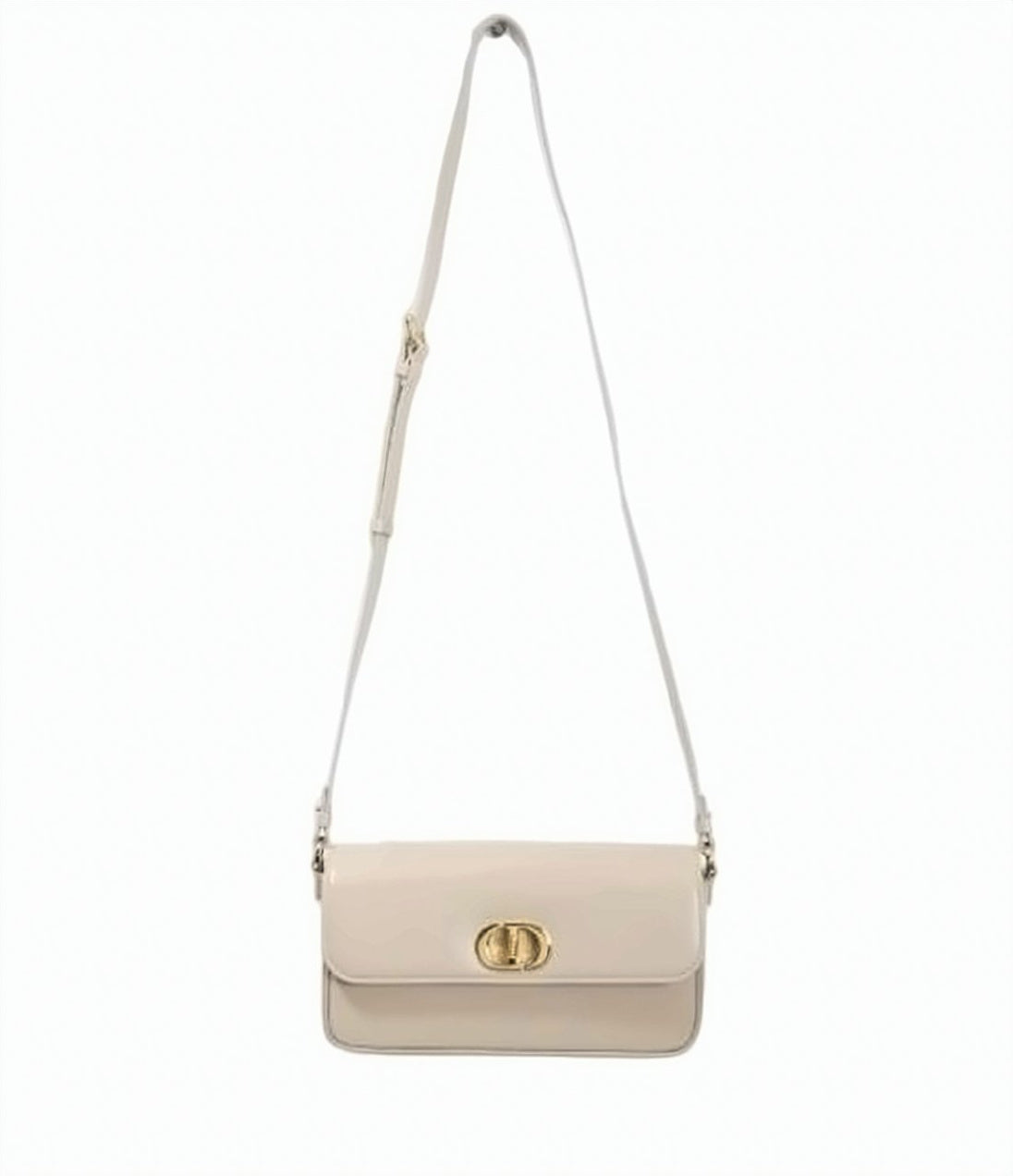 Rectangular Crossbody Bag with Gold-tone Clasp