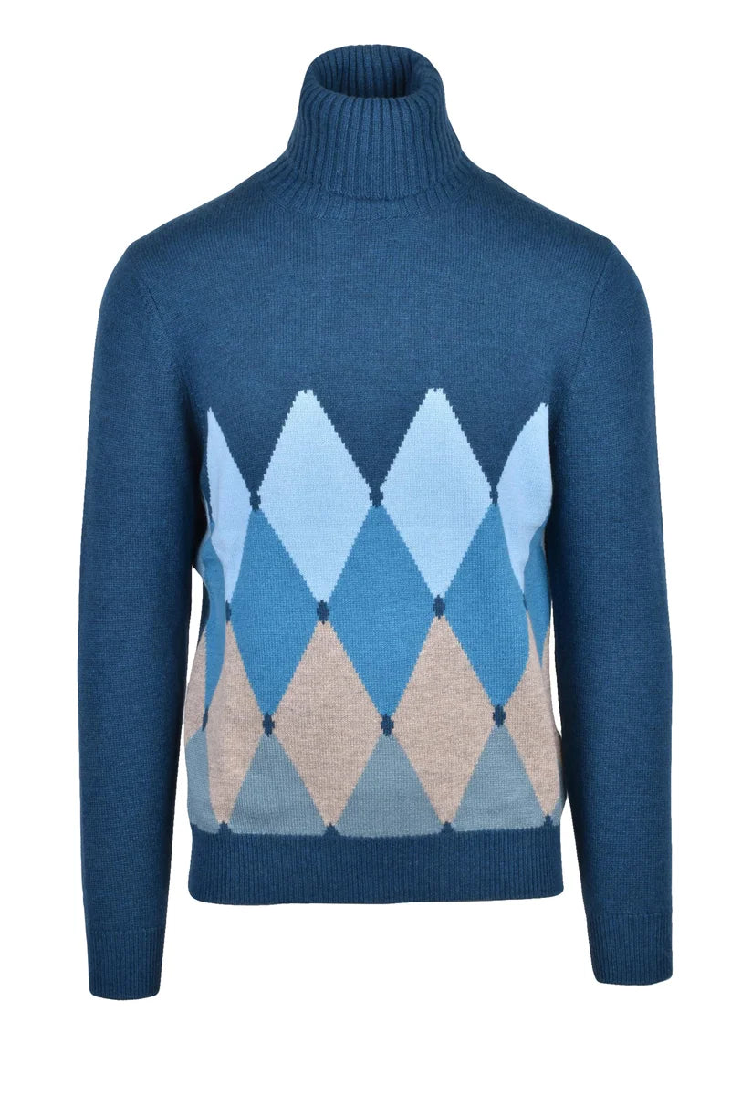 Cashmere Turtleneck Pullover - Petrol/Turquoise