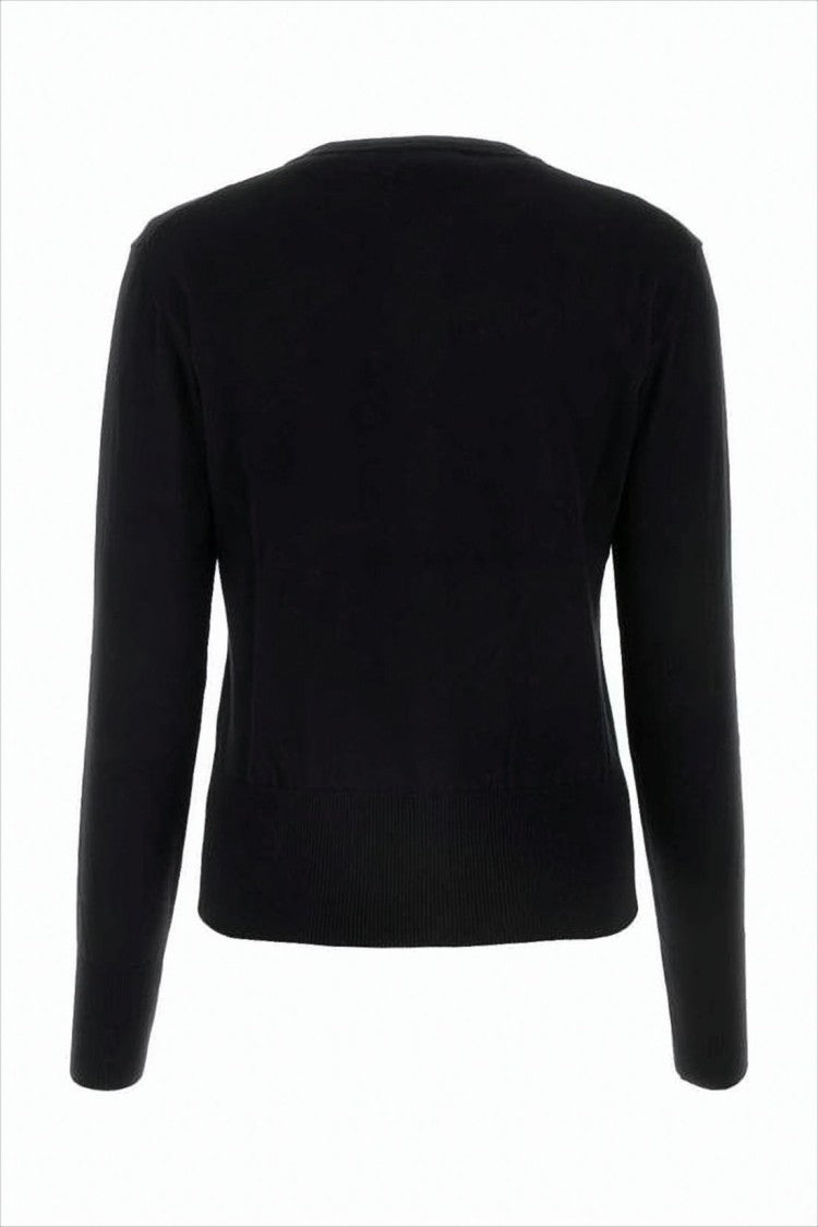 Cashmere-Blend Cardigan with Embroidered Logo