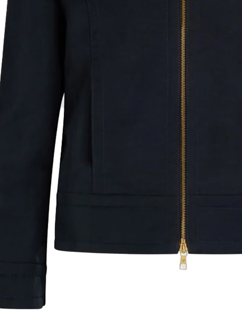 Short Zipped Jacket With Classic Collar And Fitted Silhouette