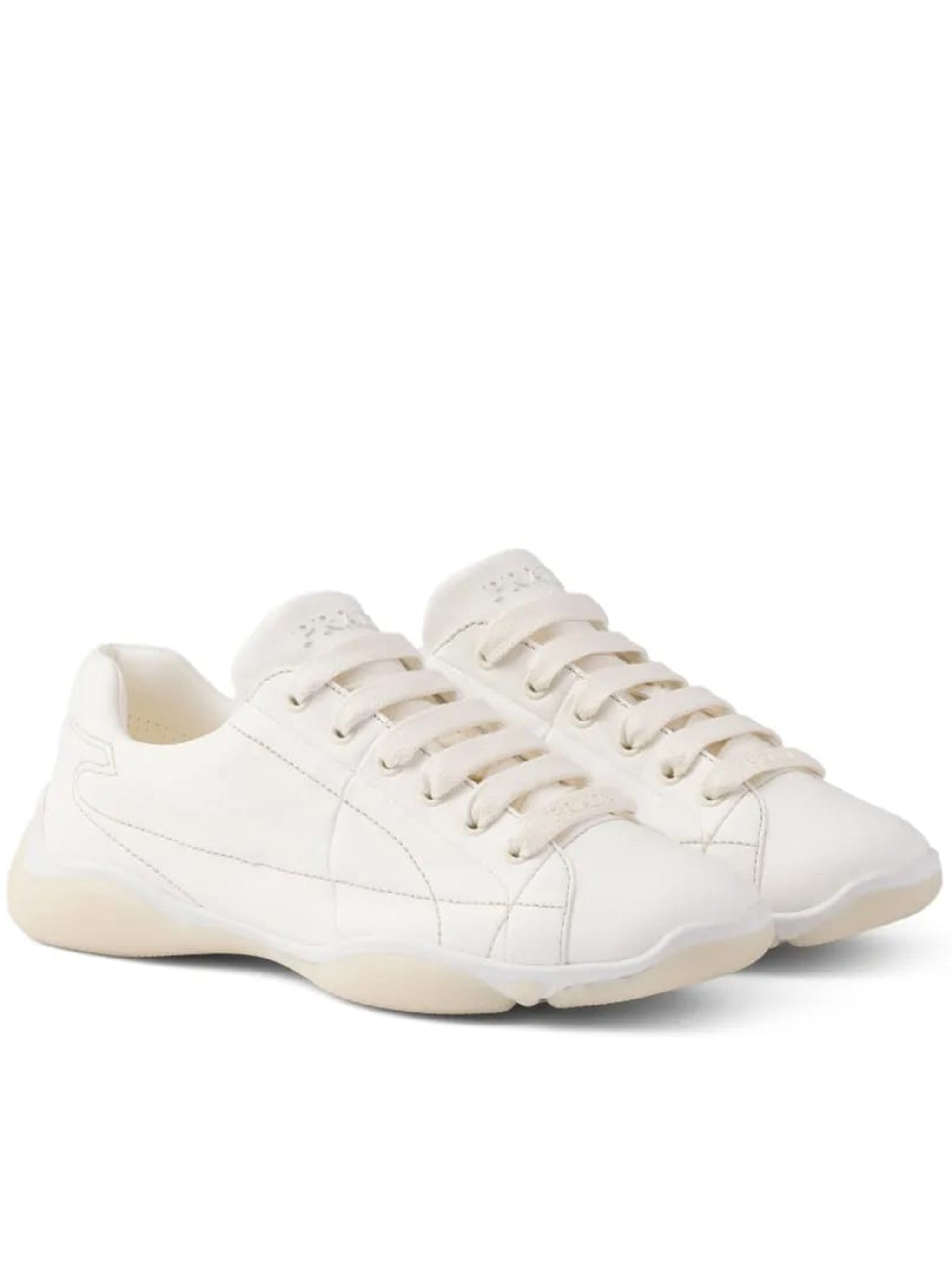 White Spin Nappa Leather Sneakers