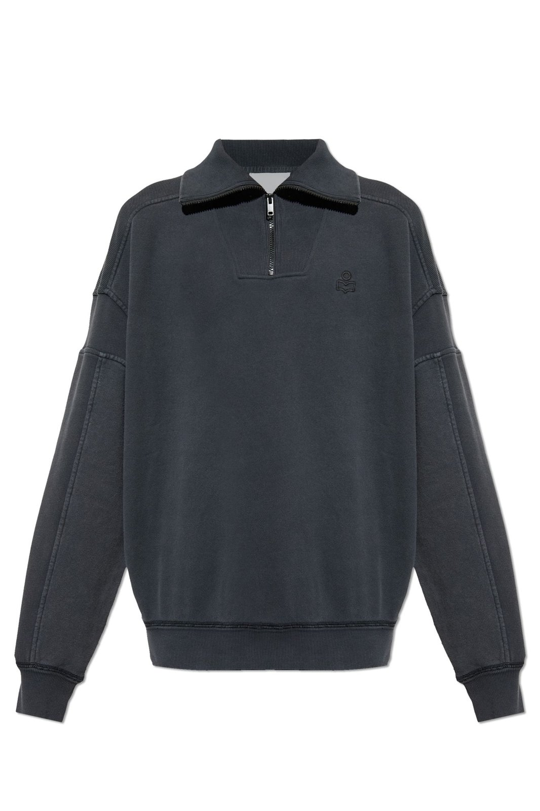 Minimalist Black Half-Zip Pullover