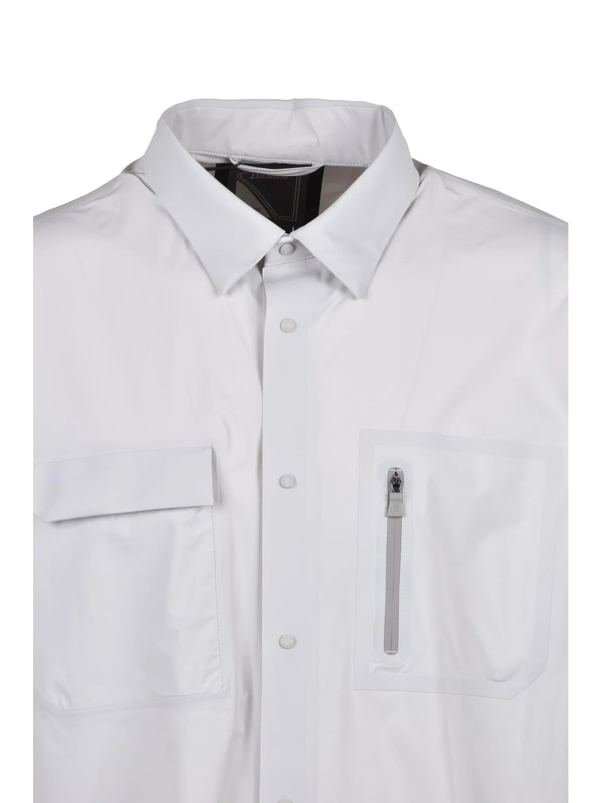 White Polyamide Elastane Technical Stretch Shirt
