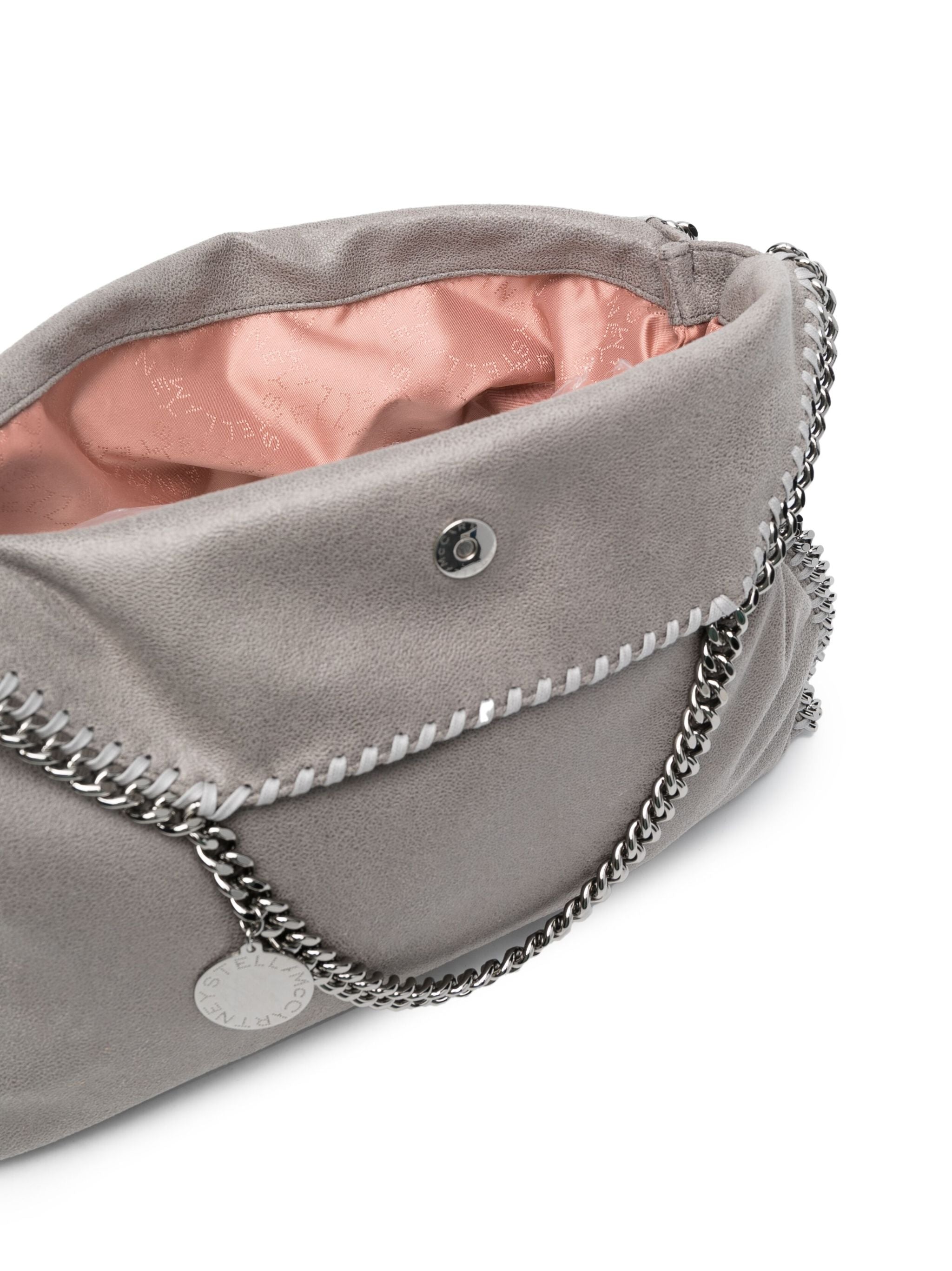 Soft-Texured Shoulder Bag With Silver-Tone Chain Trim